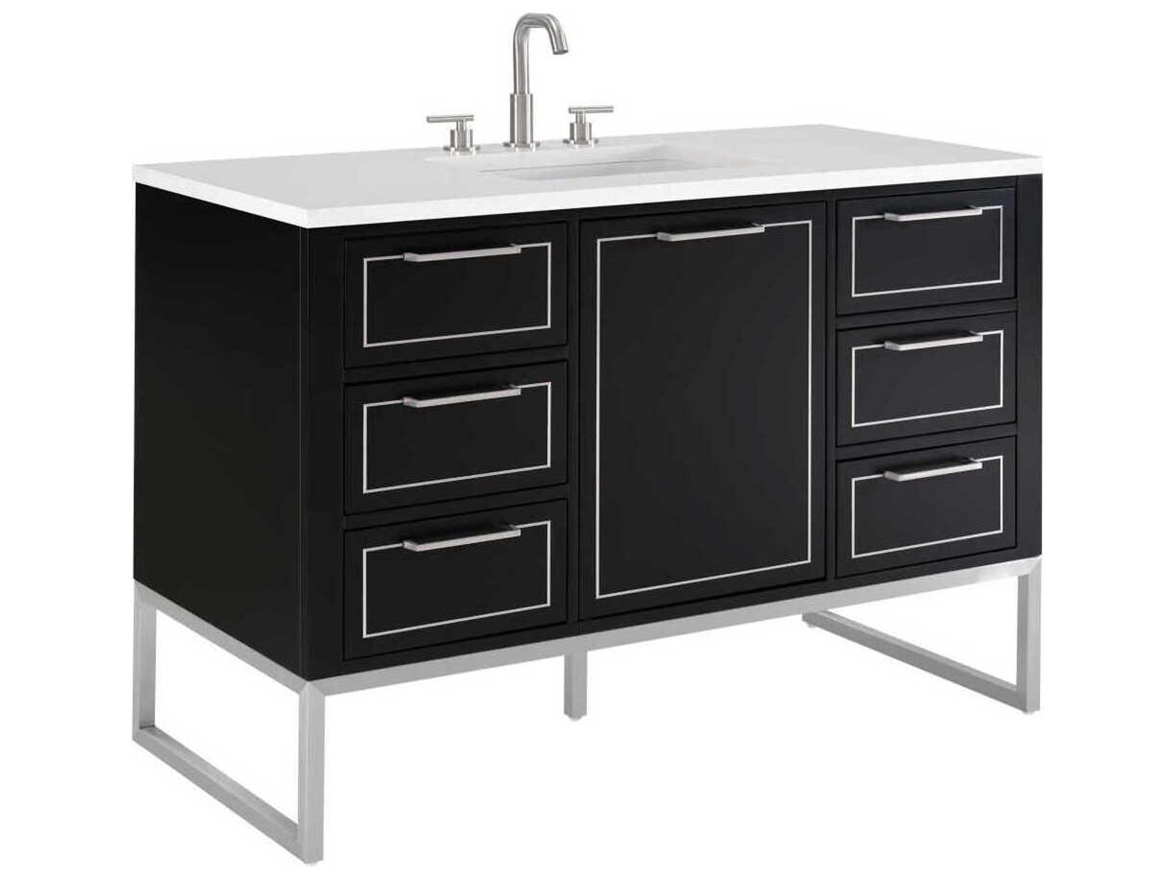 BEMMA Markham 48" Midnight Black Brushed Nickel Vanity