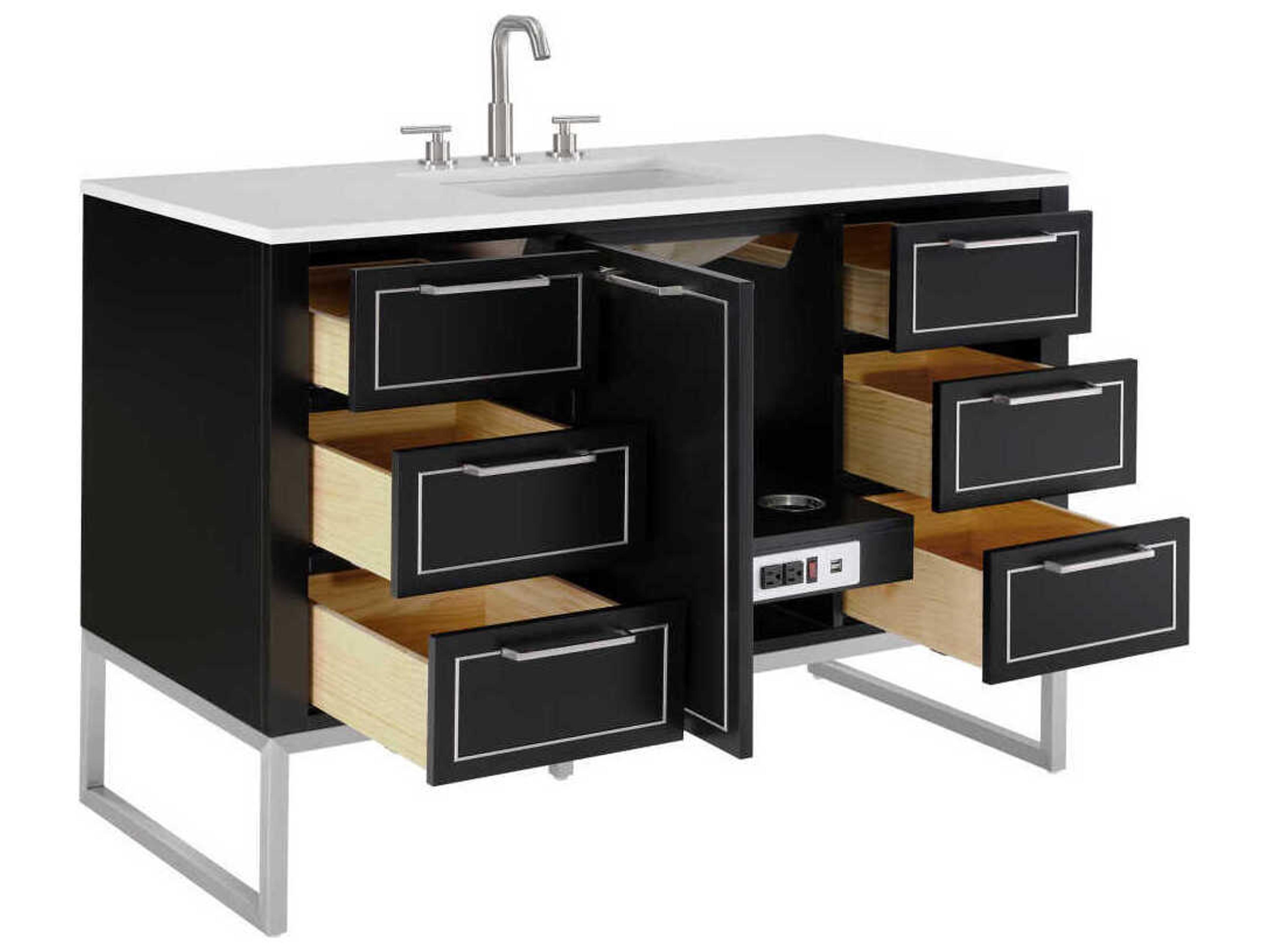 BEMMA Markham 48" Midnight Black Brushed Nickel Vanity