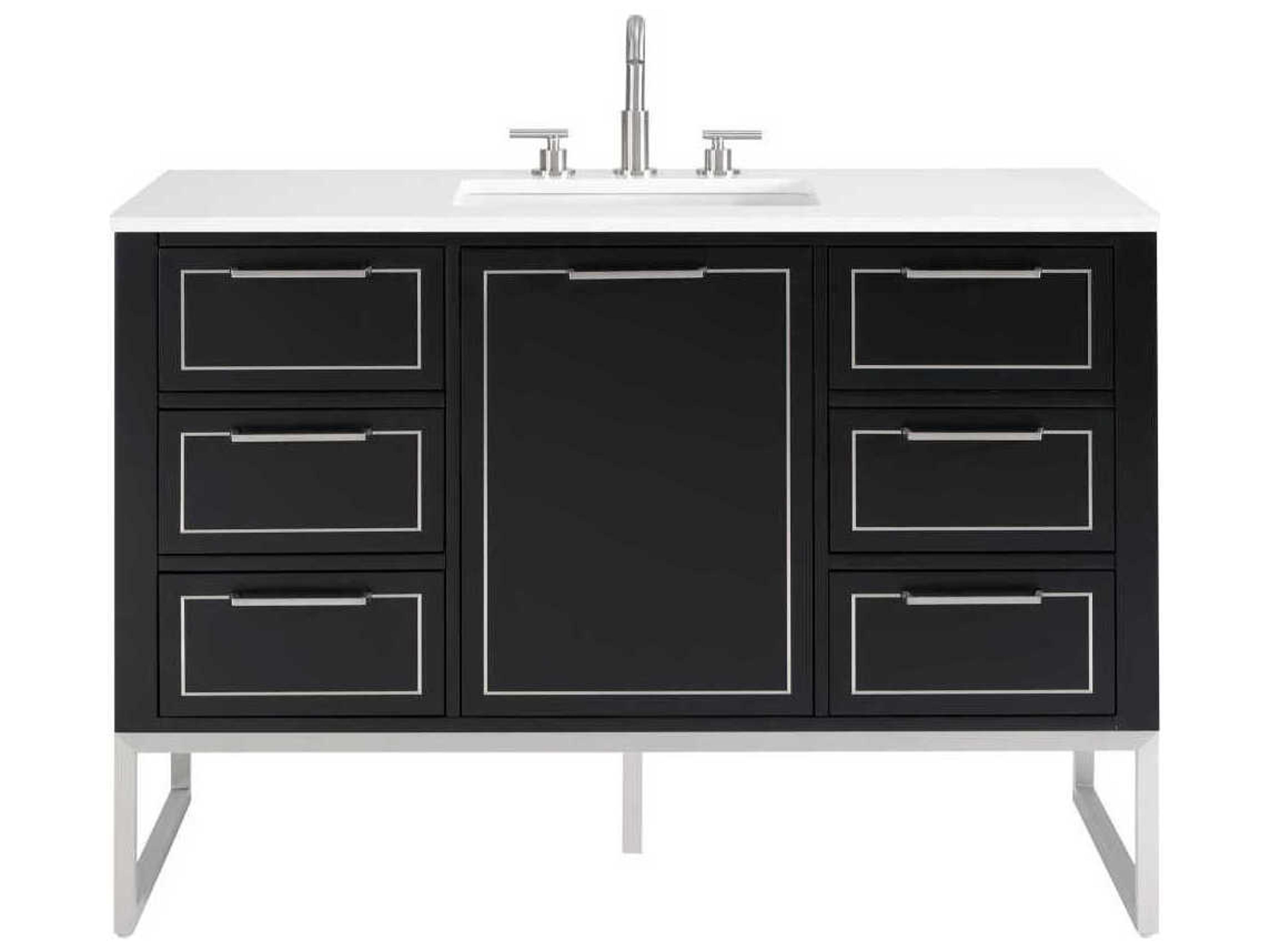 BEMMA Markham 48" Midnight Black Brushed Nickel Vanity