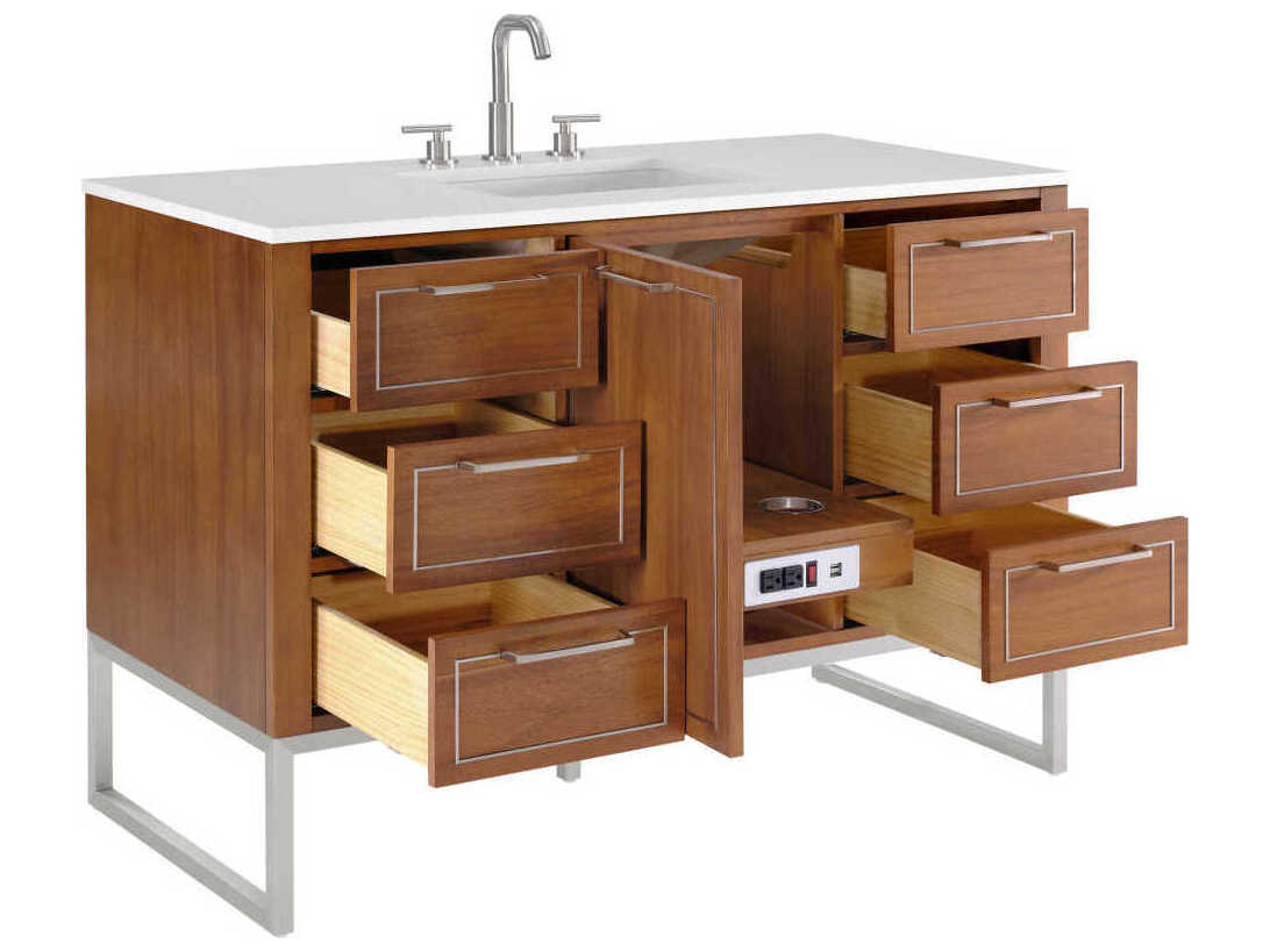 BEMMA Markham 48" Walnut Brushed Nickel Vanity