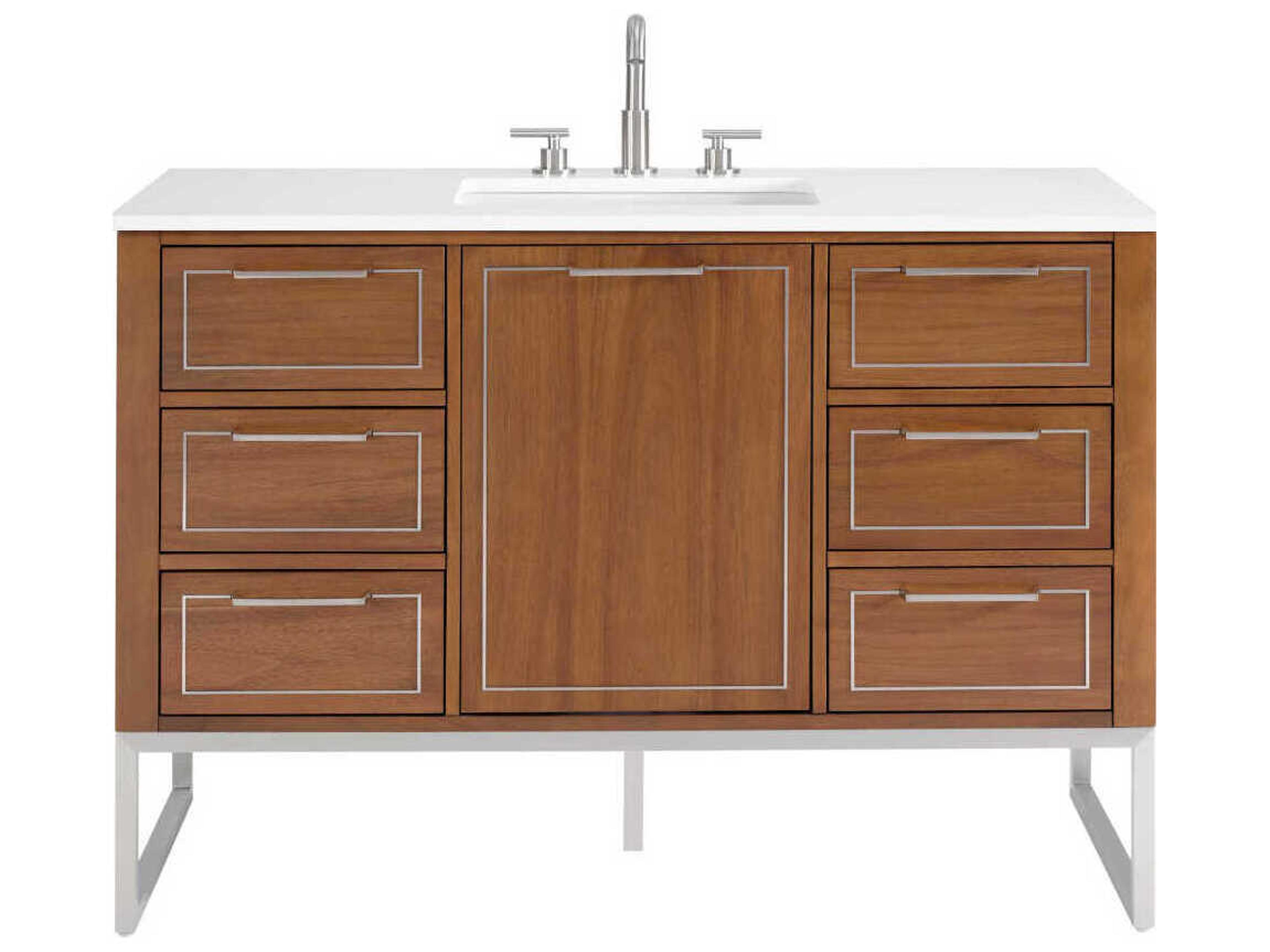 BEMMA Markham 48" Walnut Brushed Nickel Vanity