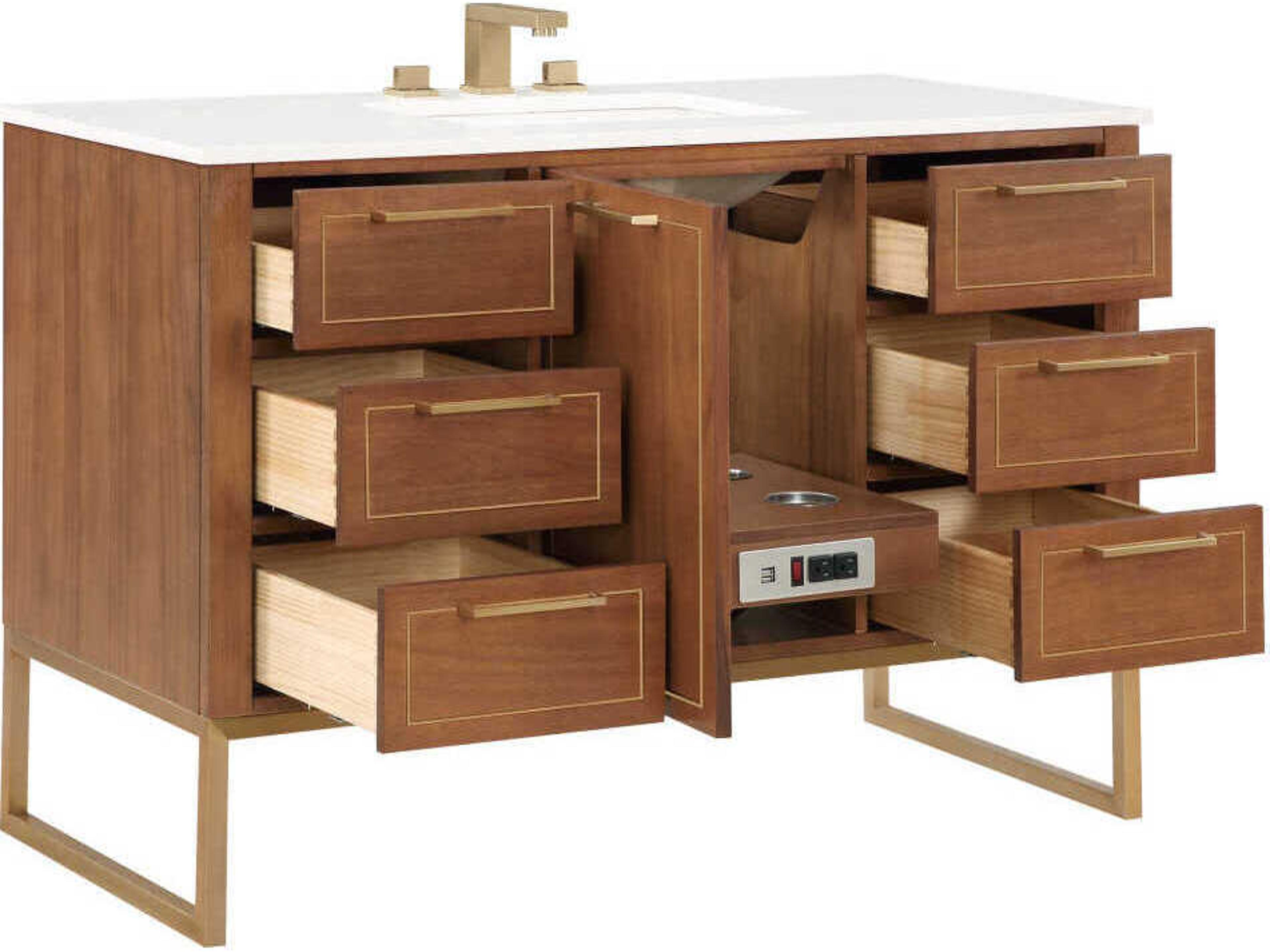 BEMMA Markham 48" Walnut Satin Brass Vanity