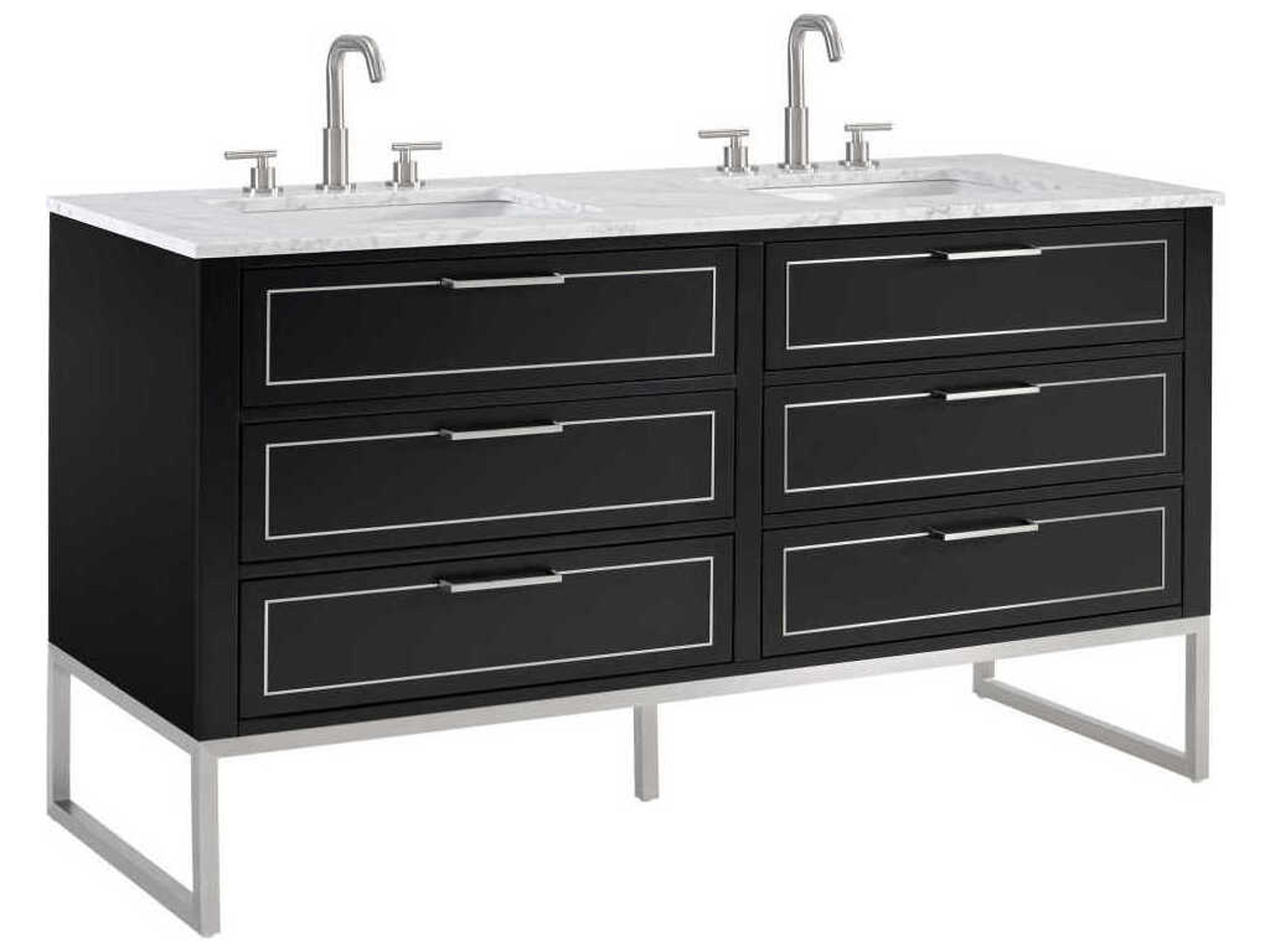 BEMMA Markham 60" Midnight Black Brushed Nickel Vanity