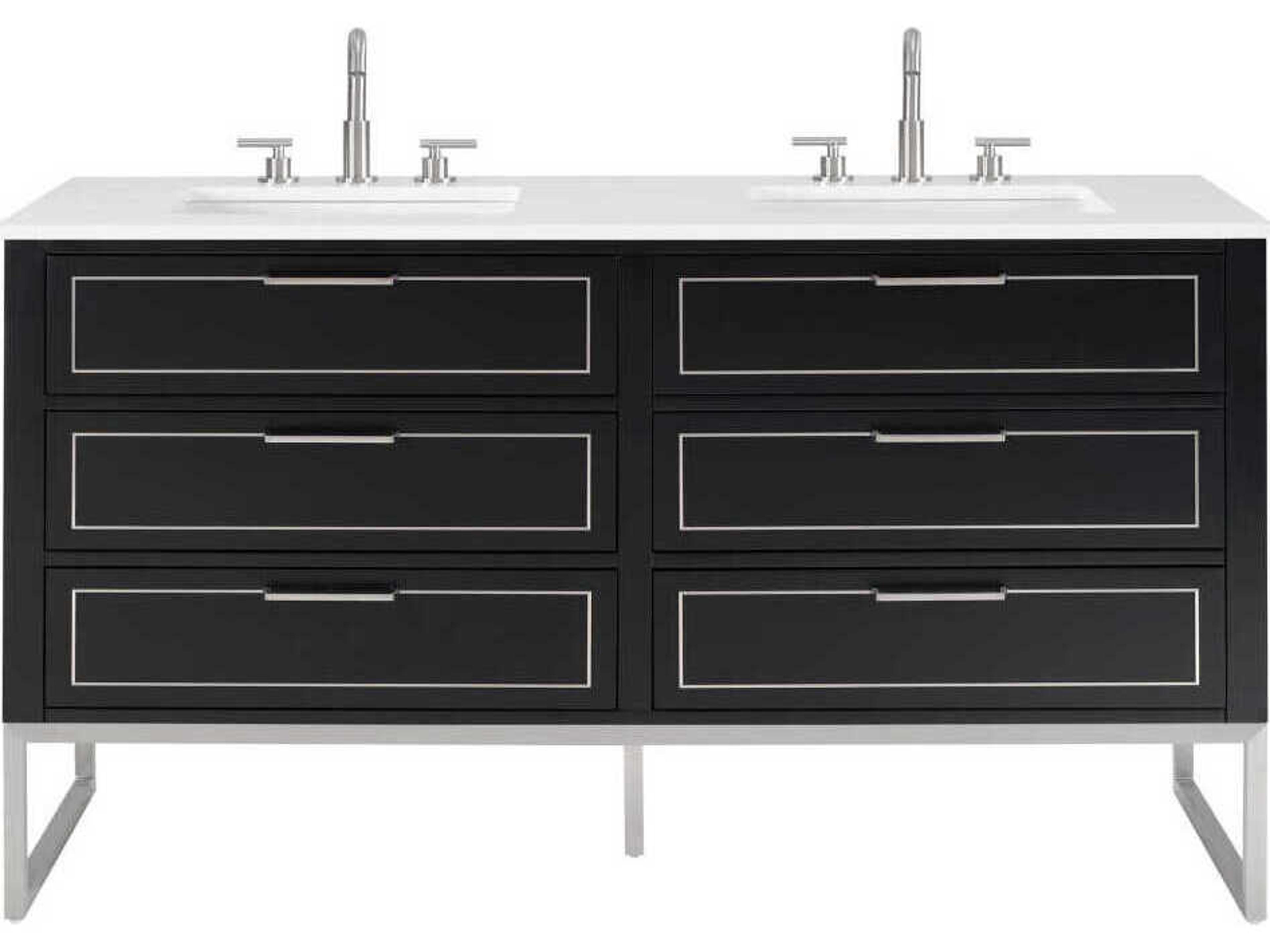 BEMMA Markham 60" Midnight Black Brushed Nickel Vanity