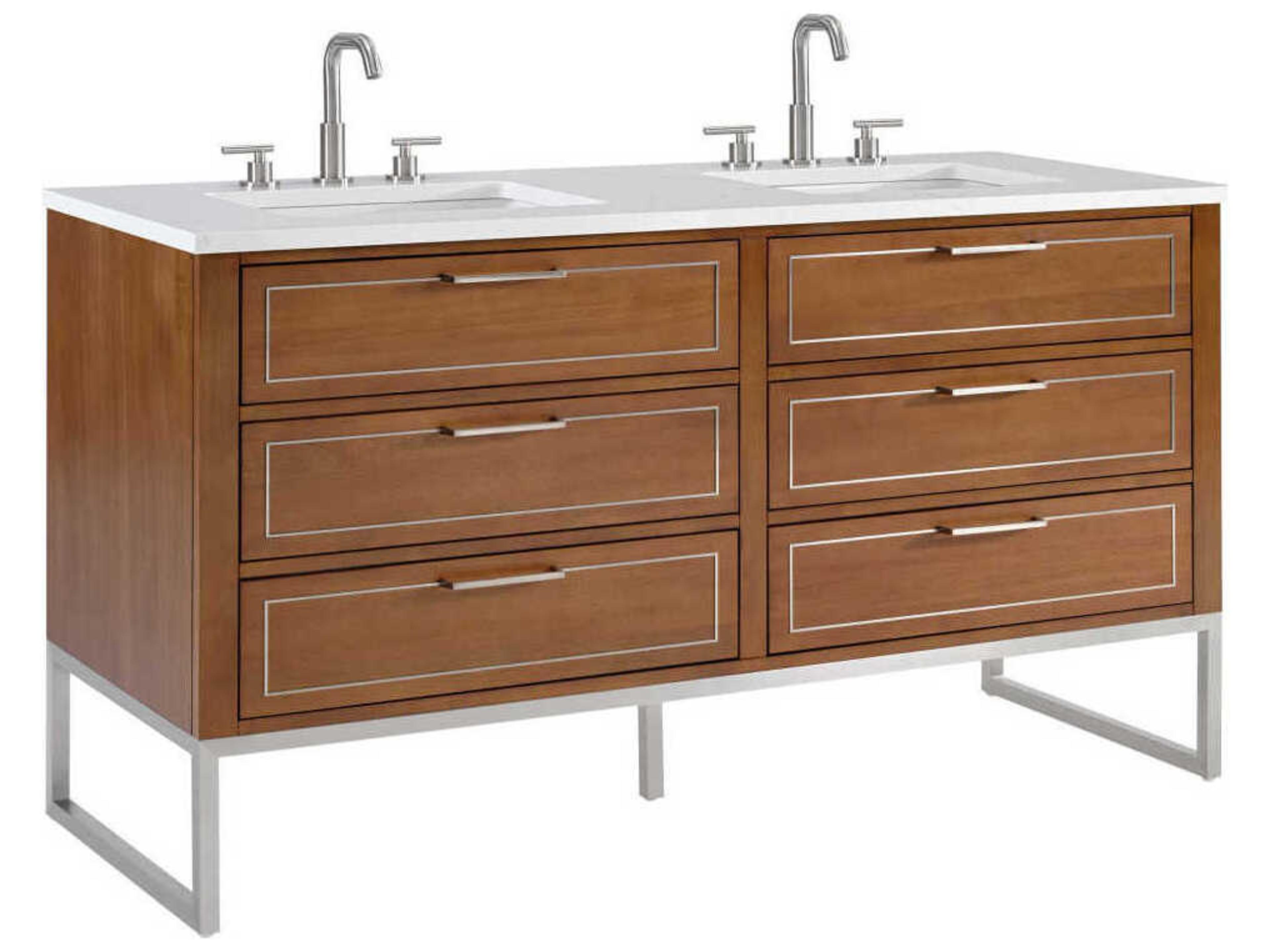 BEMMA Markham 60" Walnut Brushed Nickel Vanity