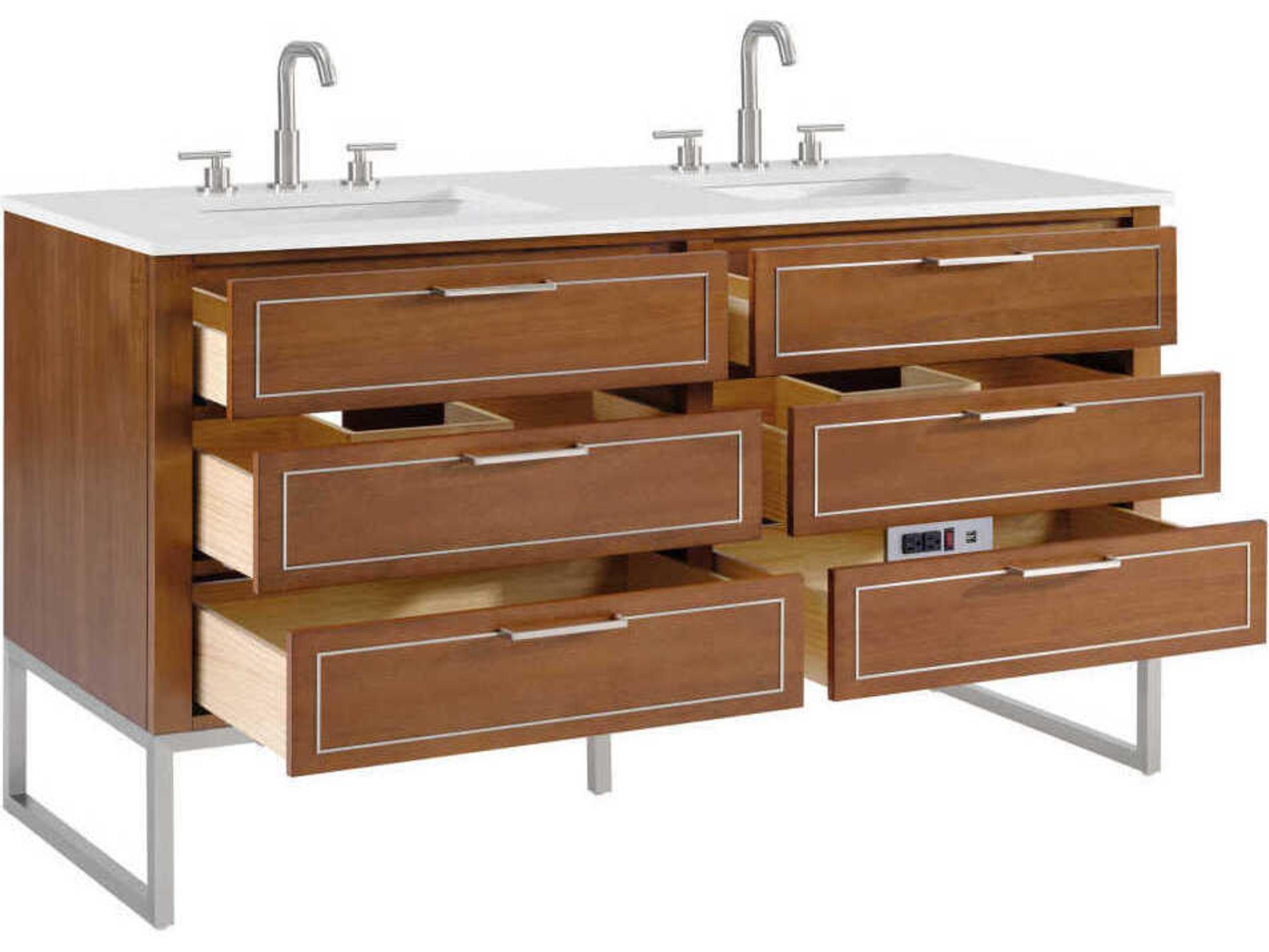 BEMMA Markham 60" Walnut Brushed Nickel Vanity