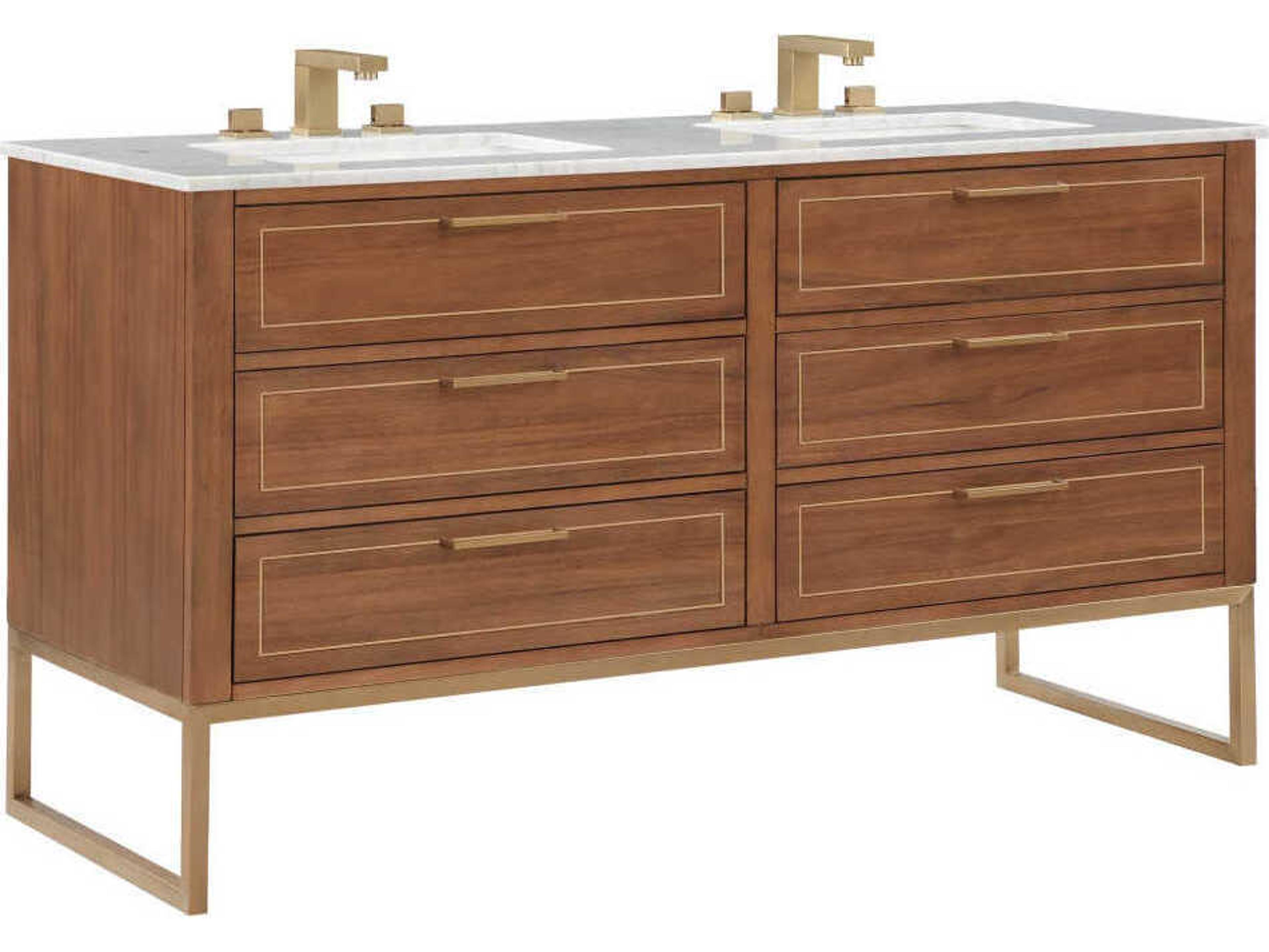 BEMMA Markham 60" Walnut Satin Brass Vanity