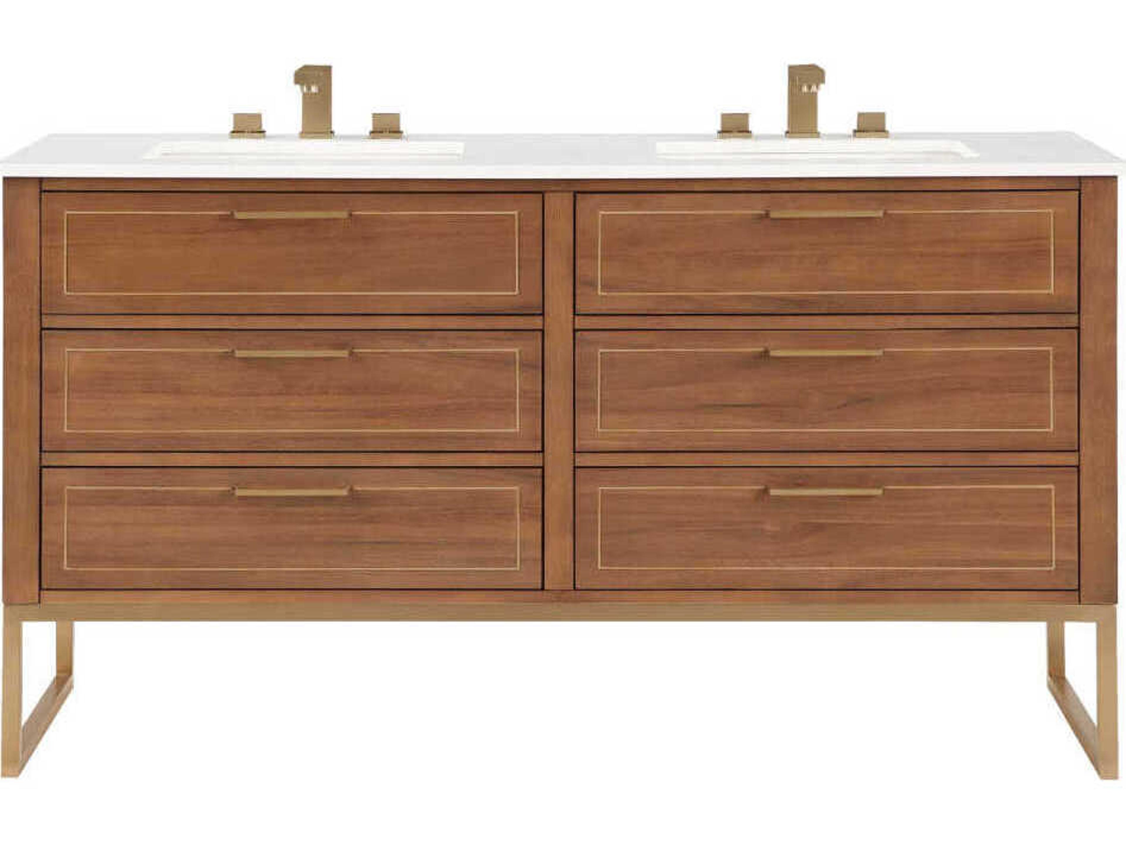 BEMMA Markham 60" Walnut Satin Brass Vanity