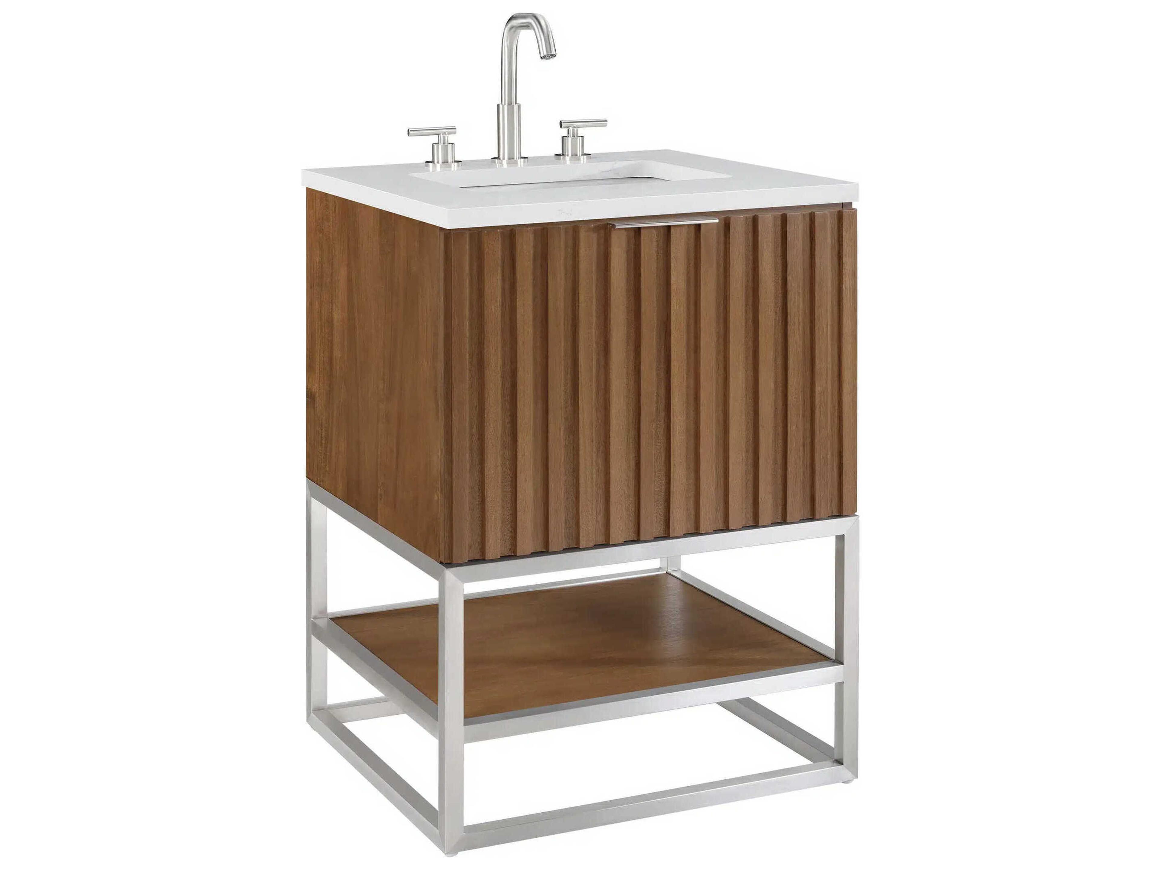 BEMMA Terra 24" Walnut Brushed Nickel Vanity