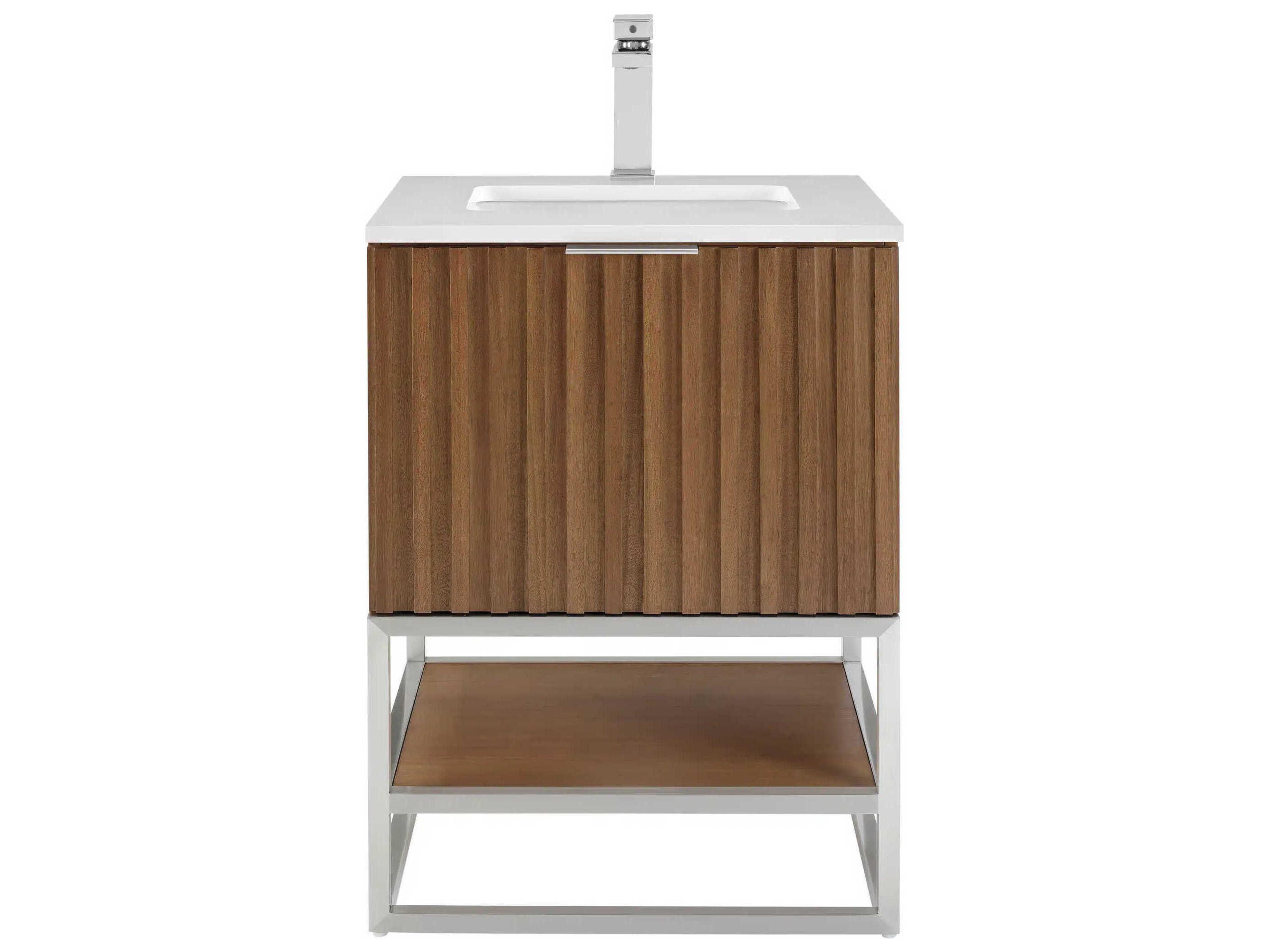 BEMMA Terra 24" Walnut Brushed Nickel Vanity