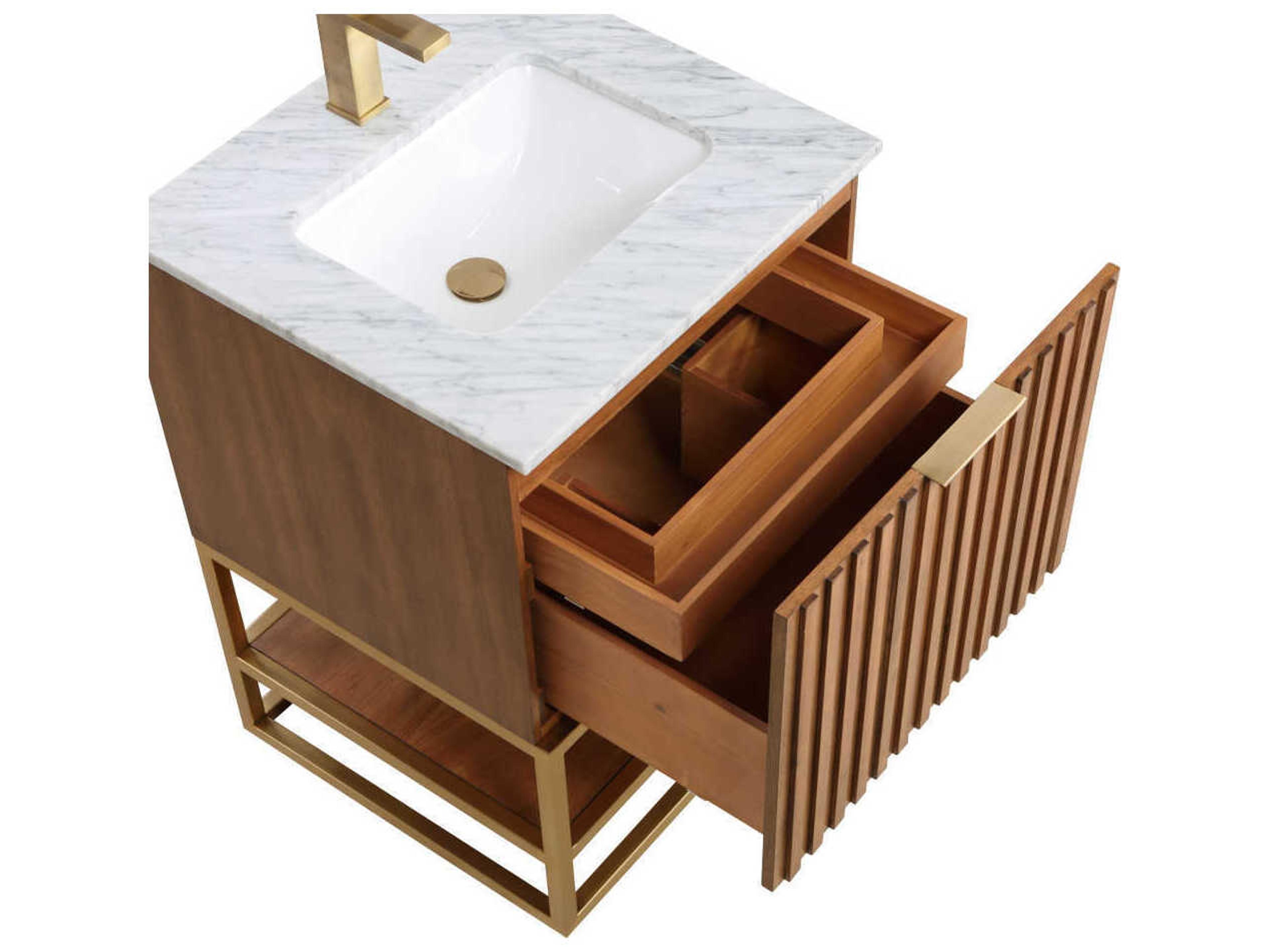 BEMMA Terra 24" Walnut Satin Brass Vanity