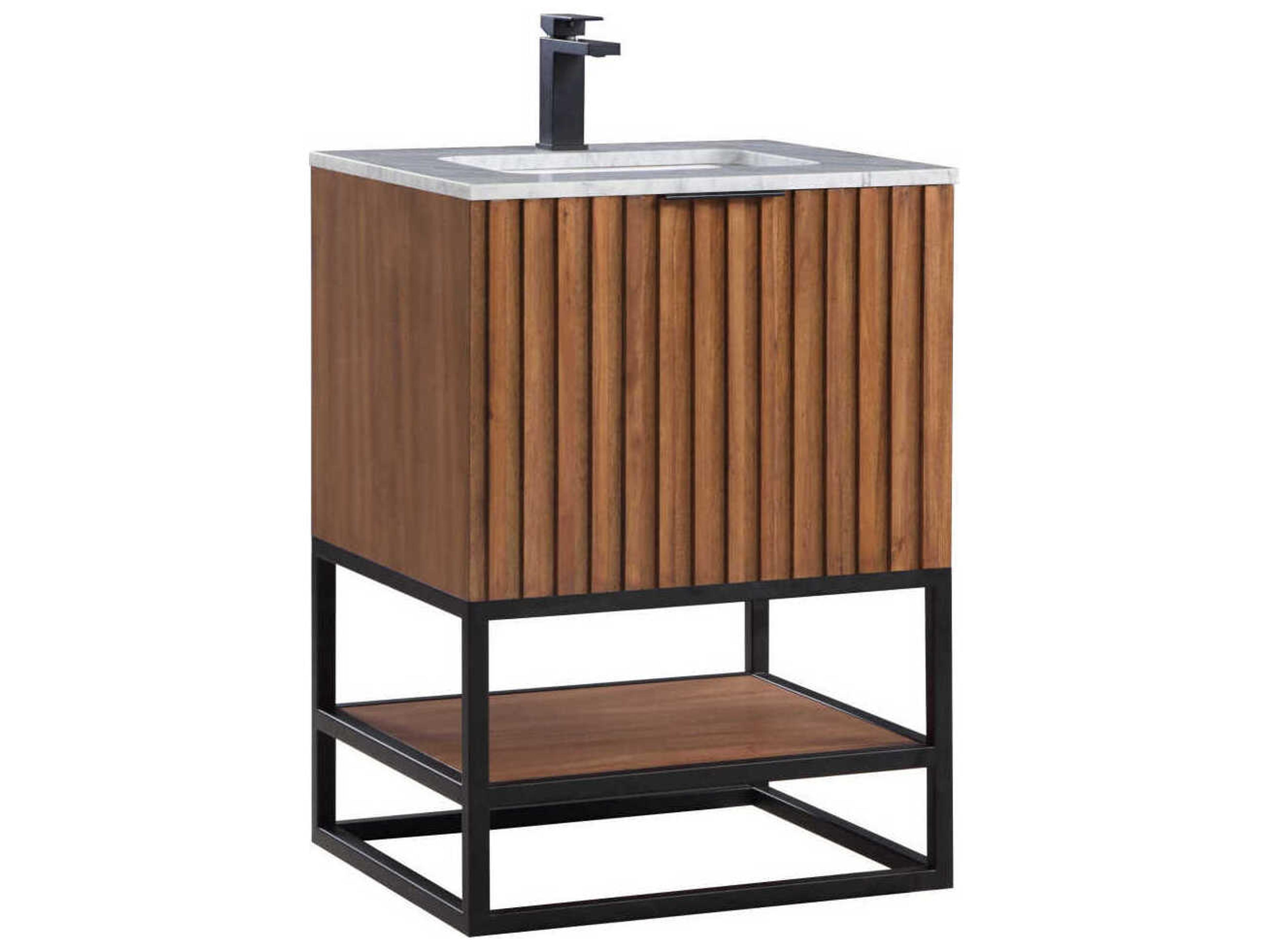 BEMMA Terra 24" Walnut Matte Black Vanity