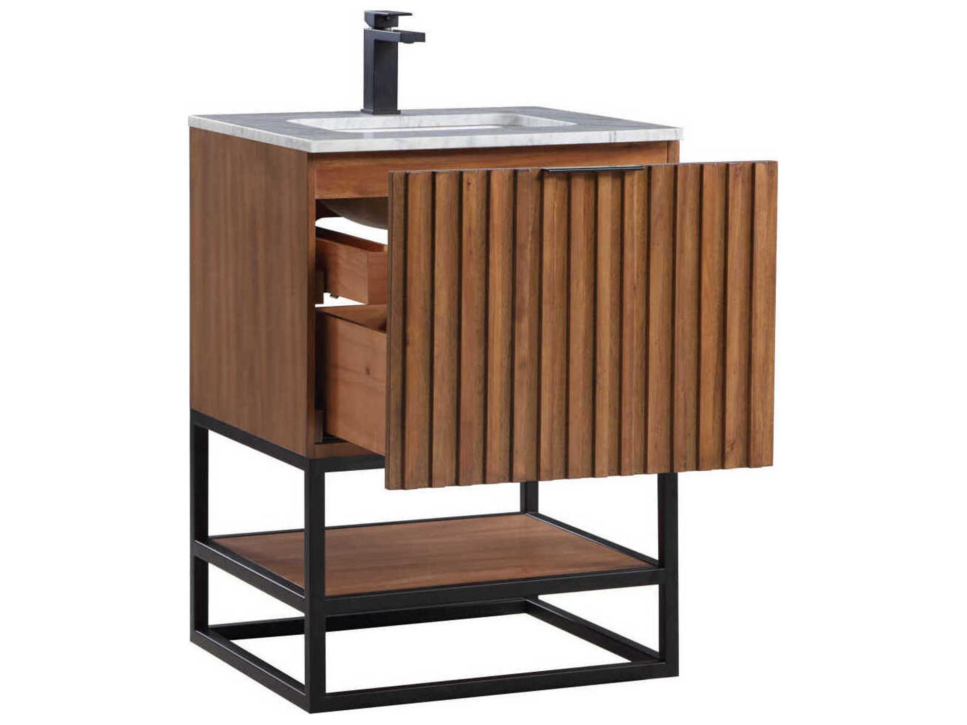 BEMMA Terra 24" Walnut Matte Black Vanity