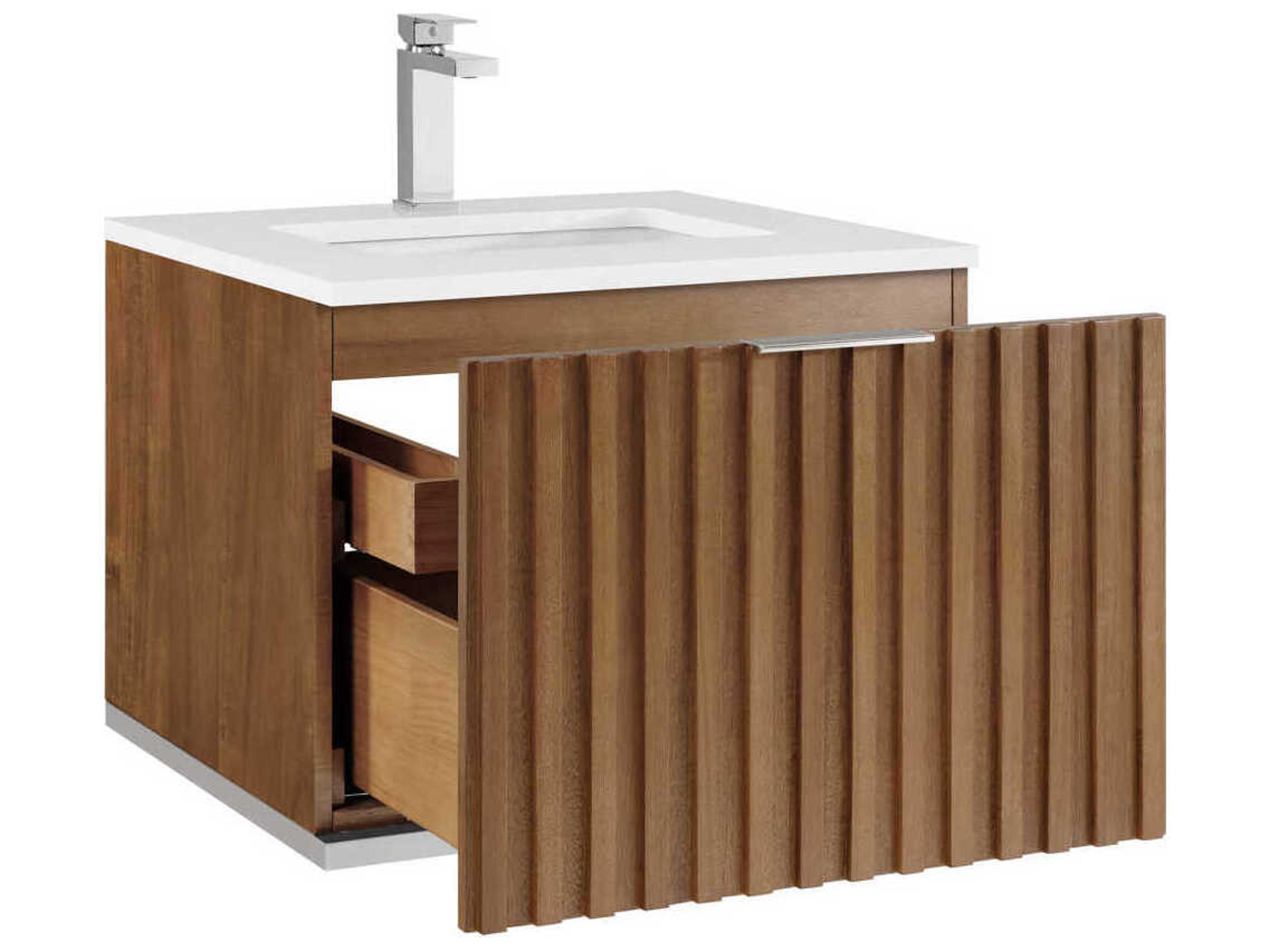 BEMMA Terra 24" Walnut Brushed Nickel Vanity