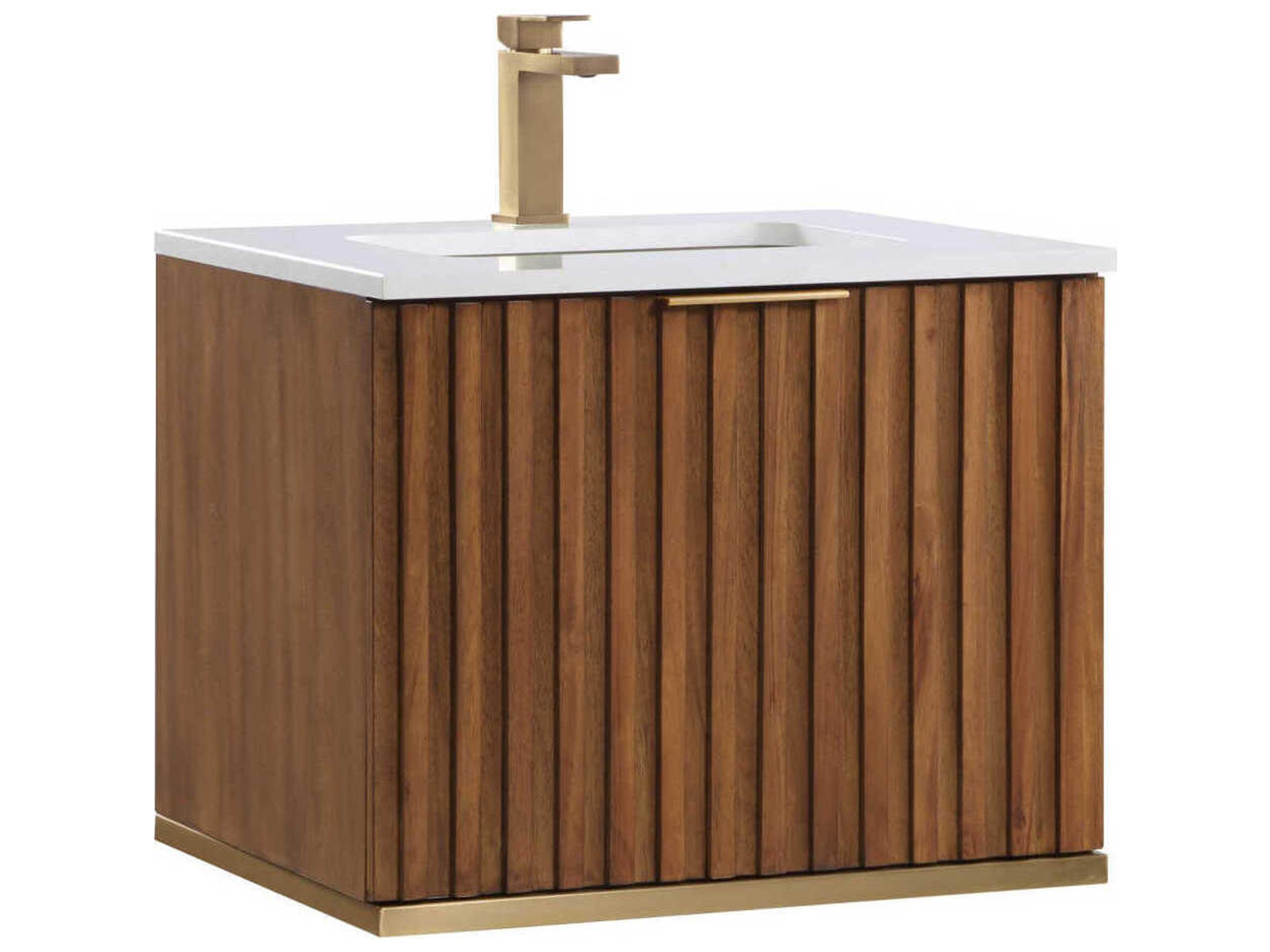 Terra 24" Walnut Satin Brass Vanity