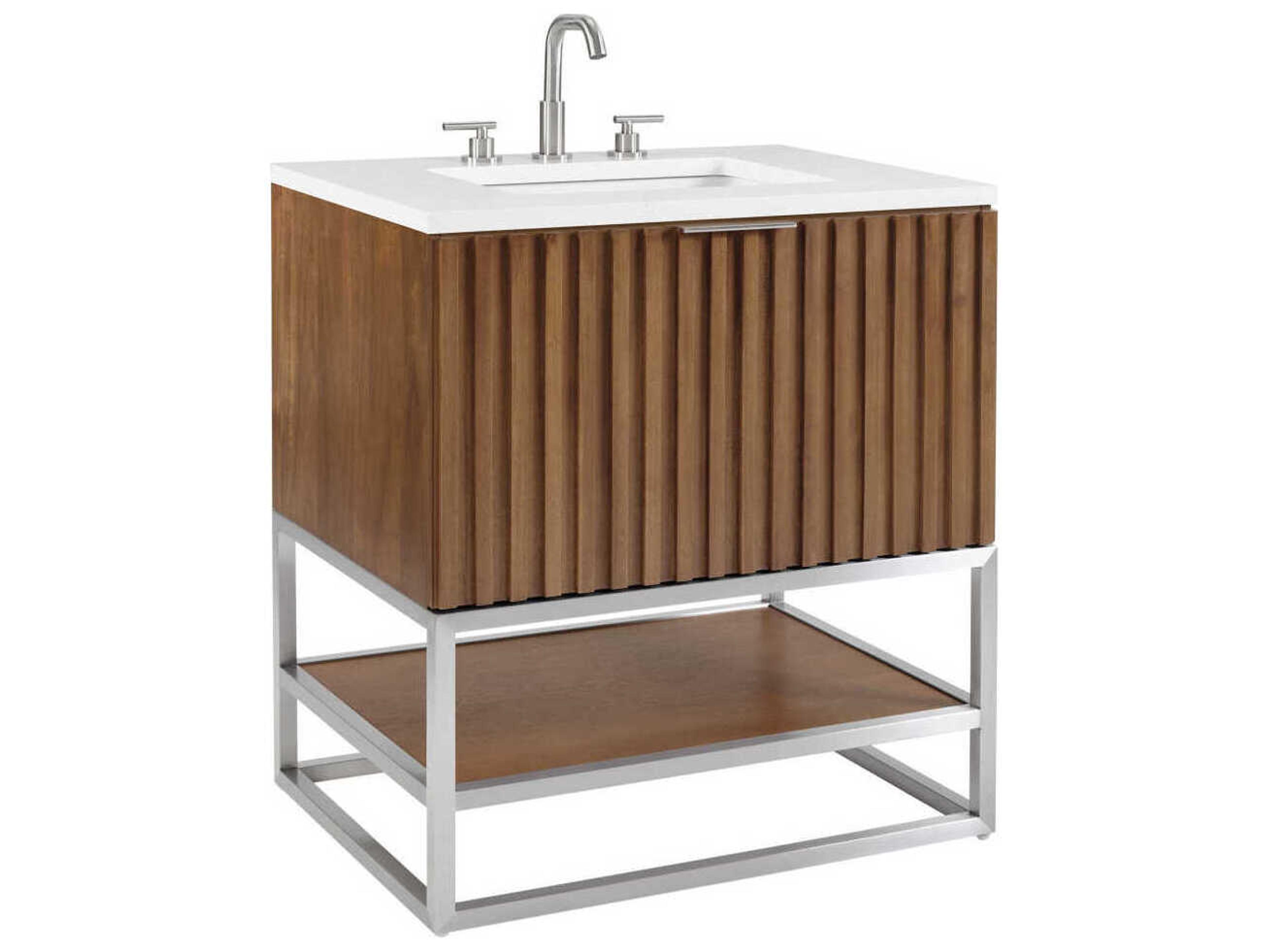 BEMMA Terra 30" Walnut Brushed Nickel Vanity
