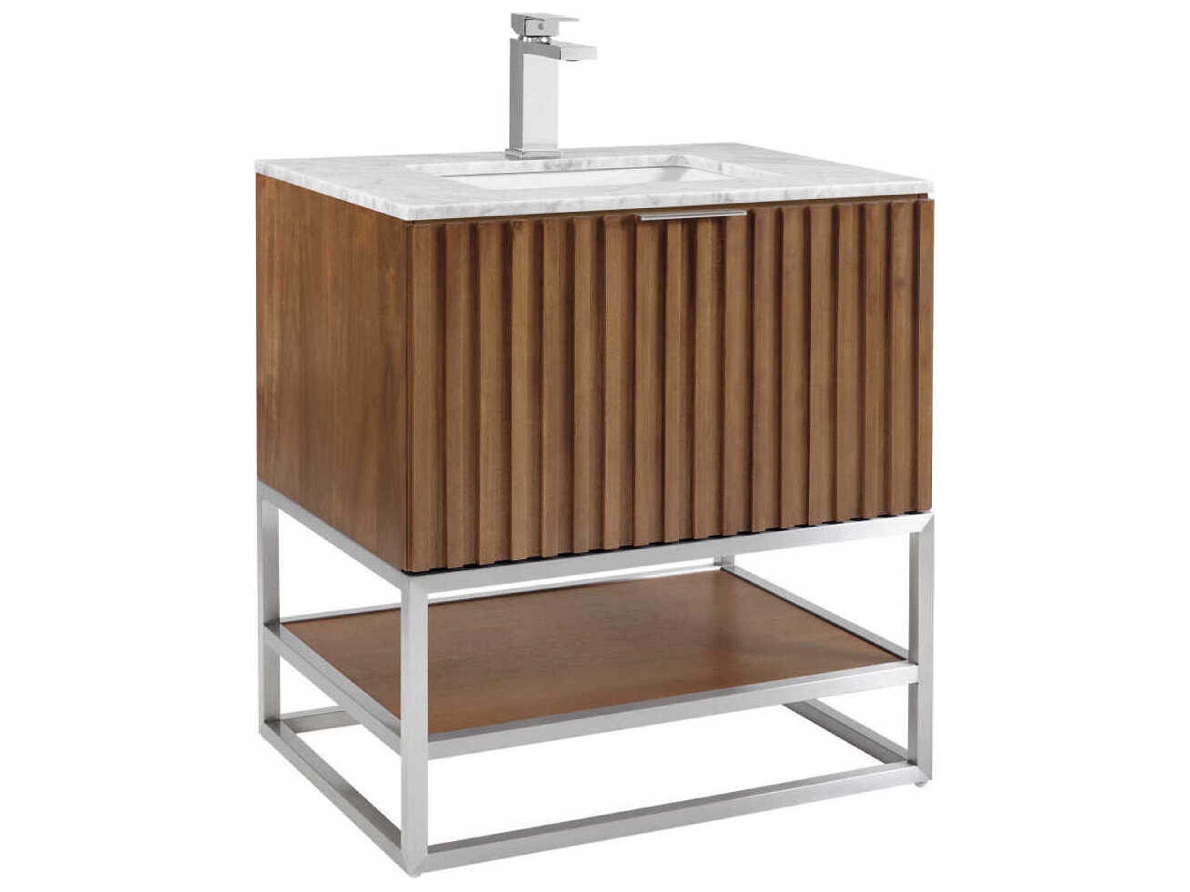 BEMMA Terra 30" Walnut Brushed Nickel Vanity