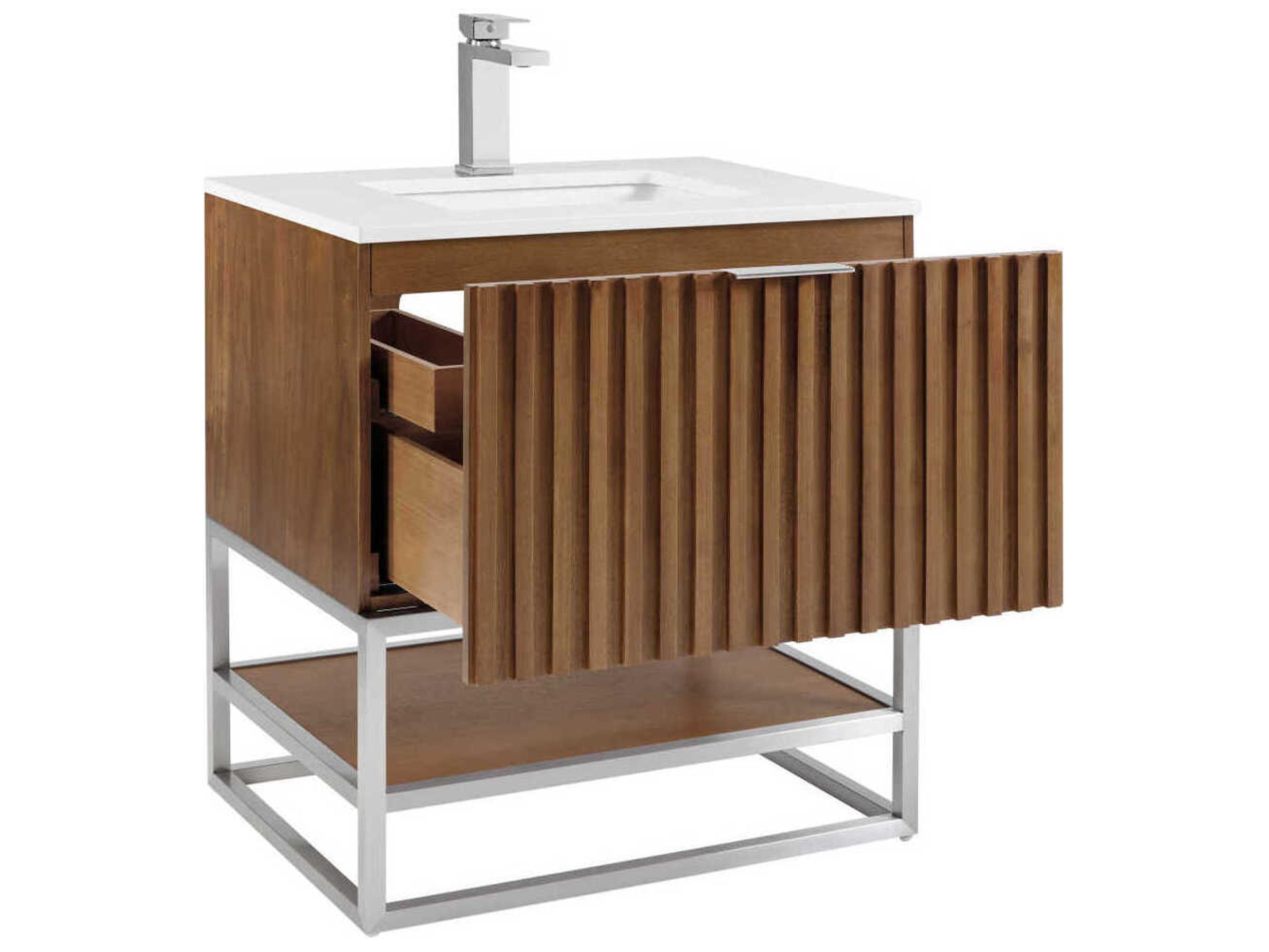 BEMMA Terra 30" Walnut Brushed Nickel Vanity