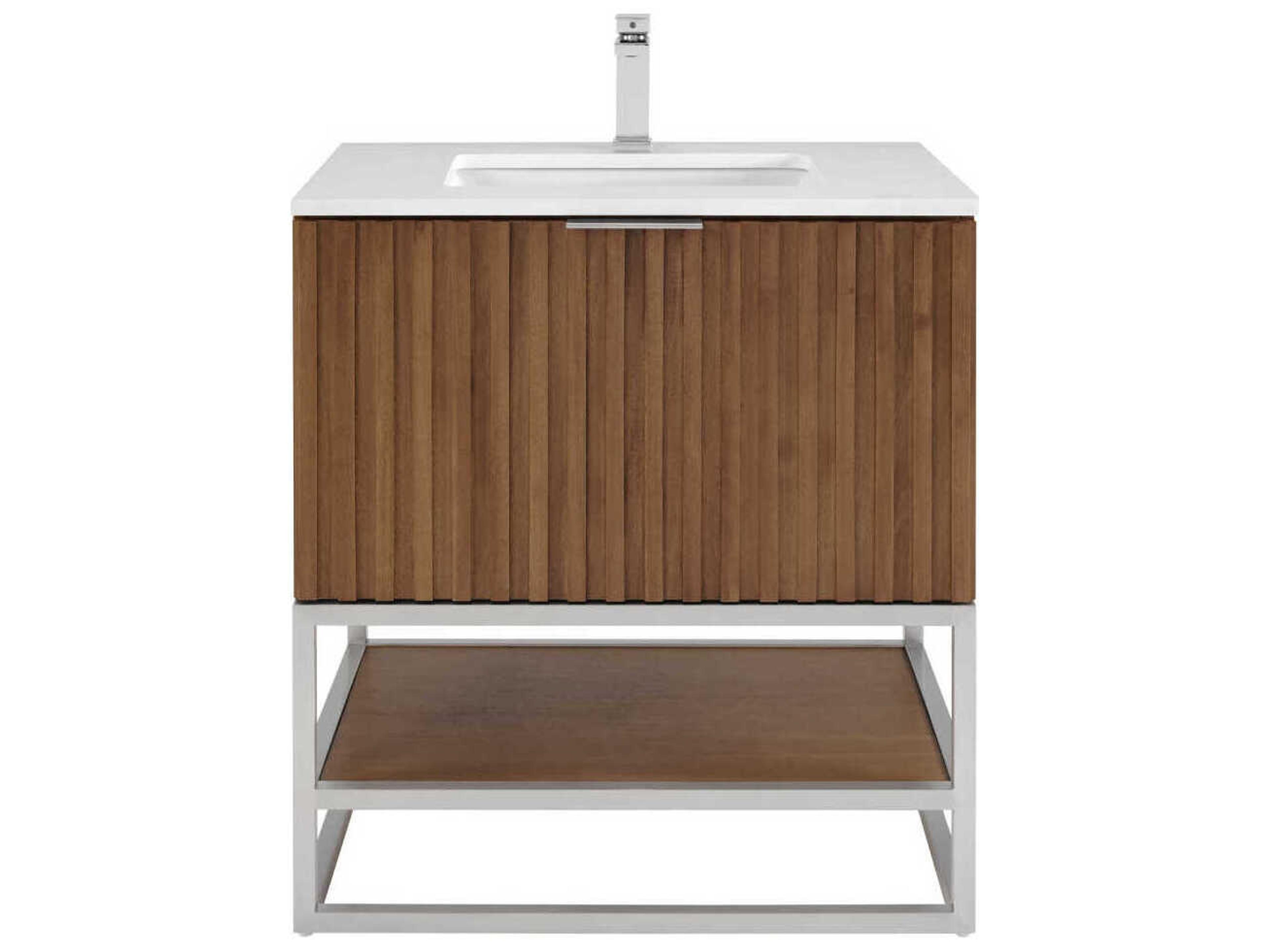 BEMMA Terra 30" Walnut Brushed Nickel Vanity