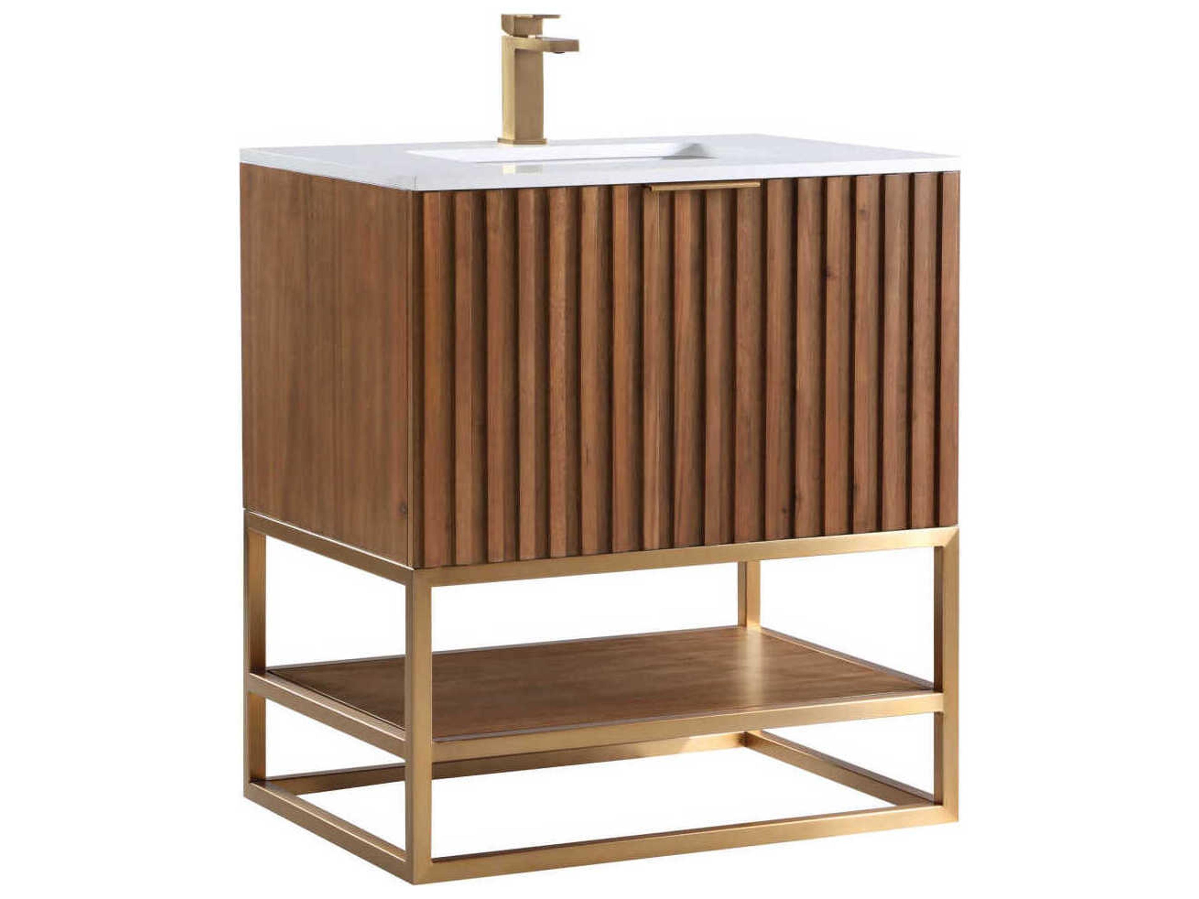 BEMMA Terra 30" Walnut Satin Brass Vanity