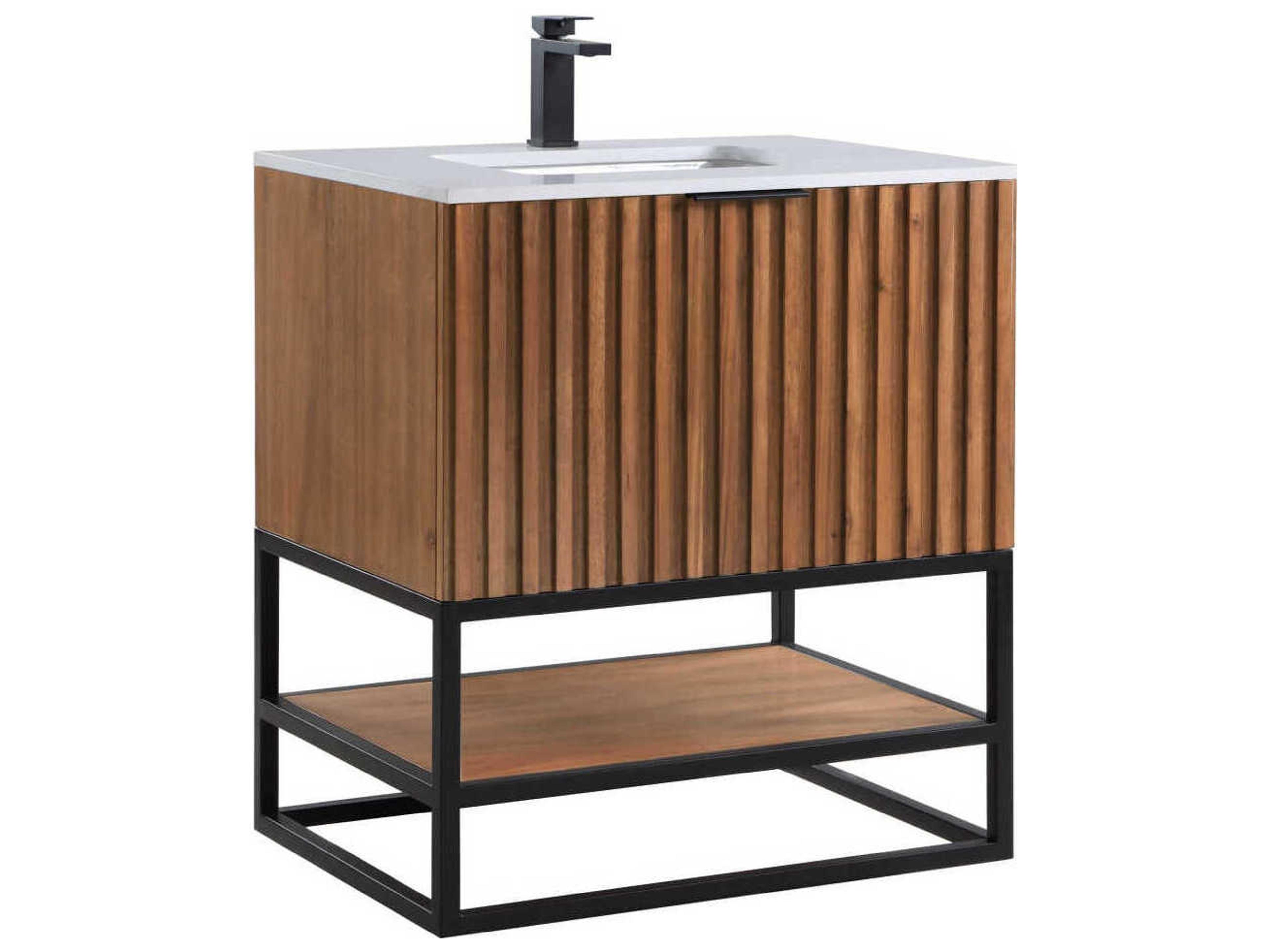 Terra 30" Walnut Matte Black Vanity