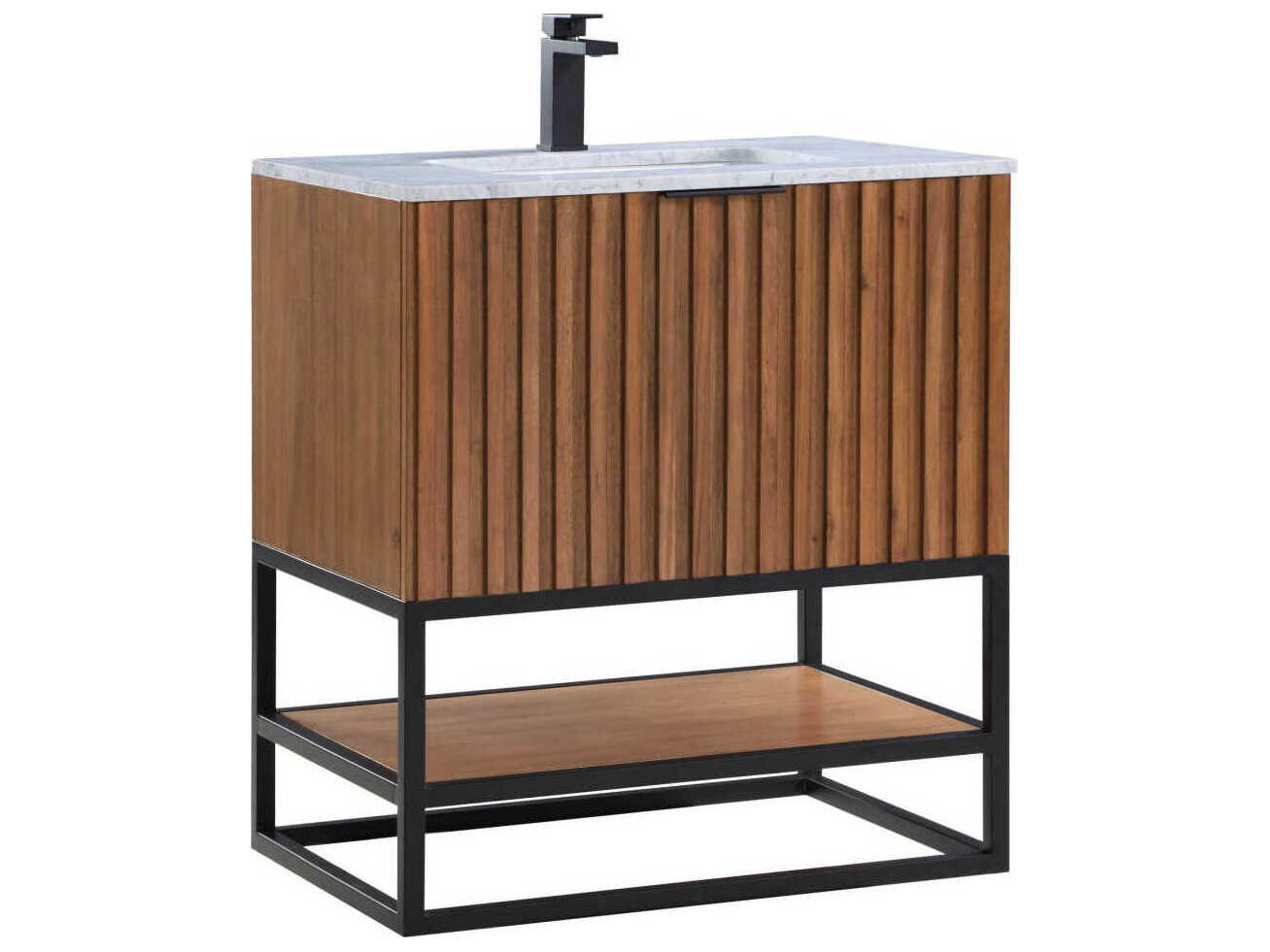 BEMMA Terra 30" Walnut Matte Black Vanity