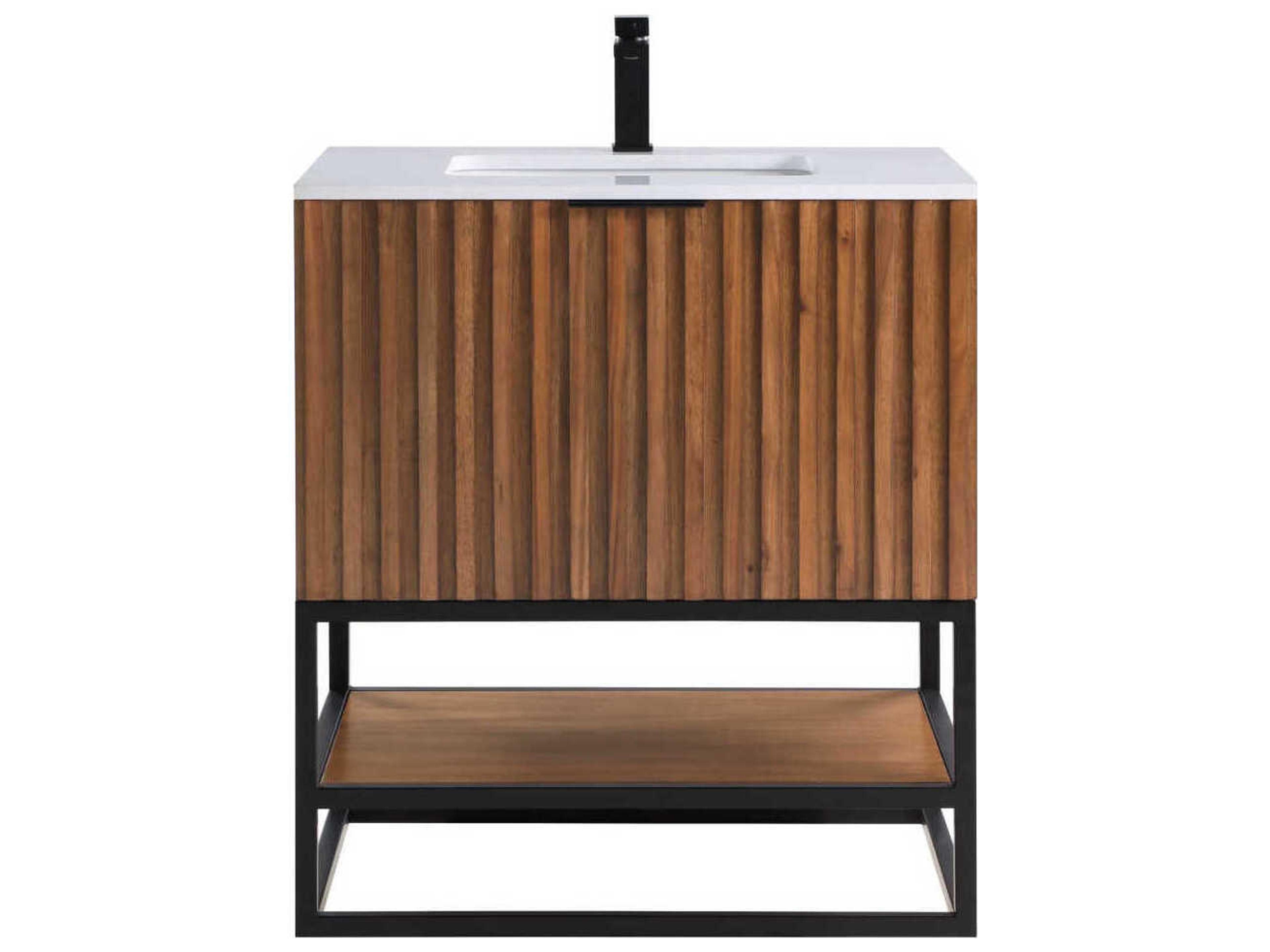 BEMMA Terra 30" Walnut Matte Black Vanity