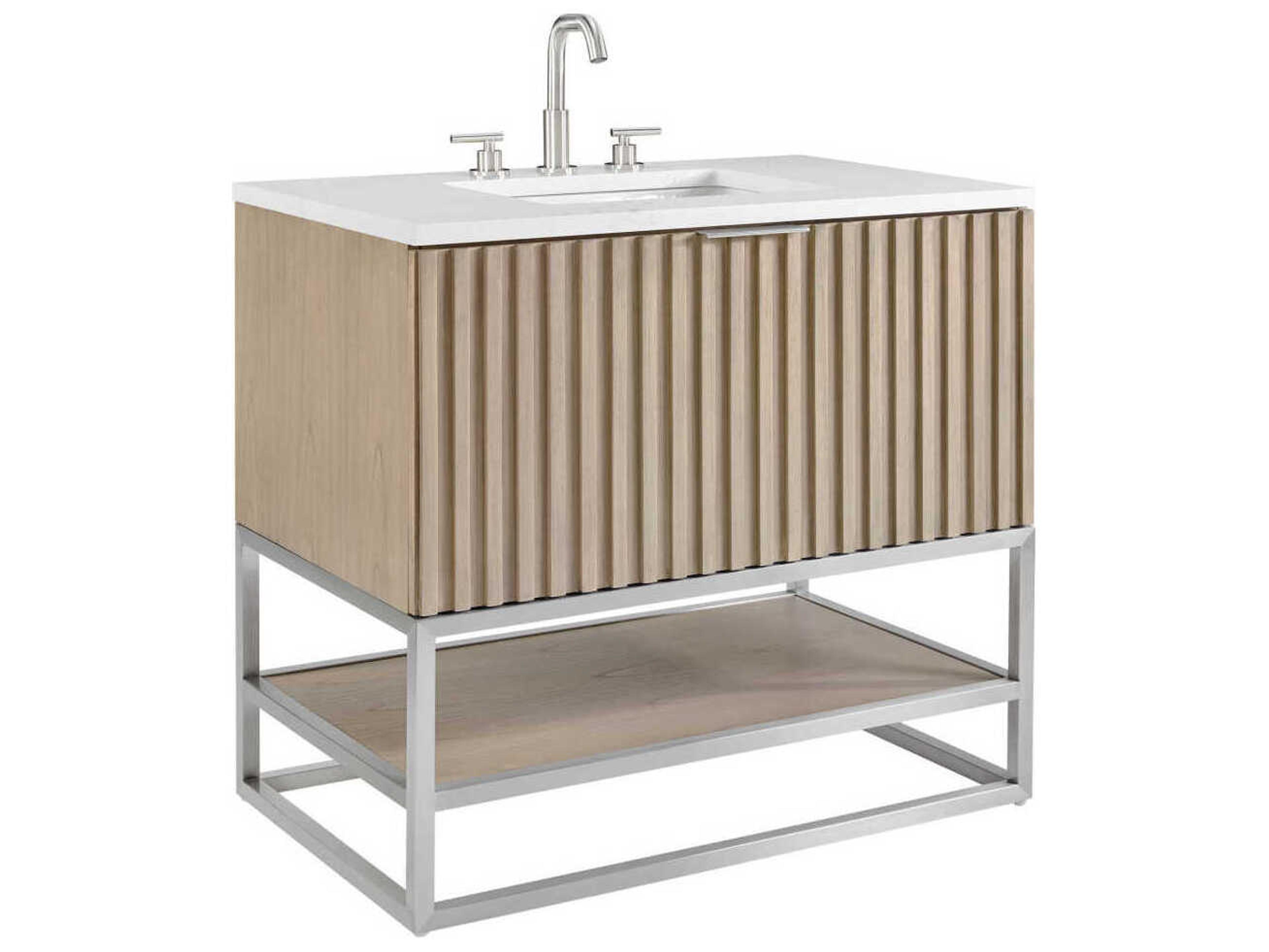 BEMMA Terra 36" Cashmere Grey Brushed Nickel Vanity