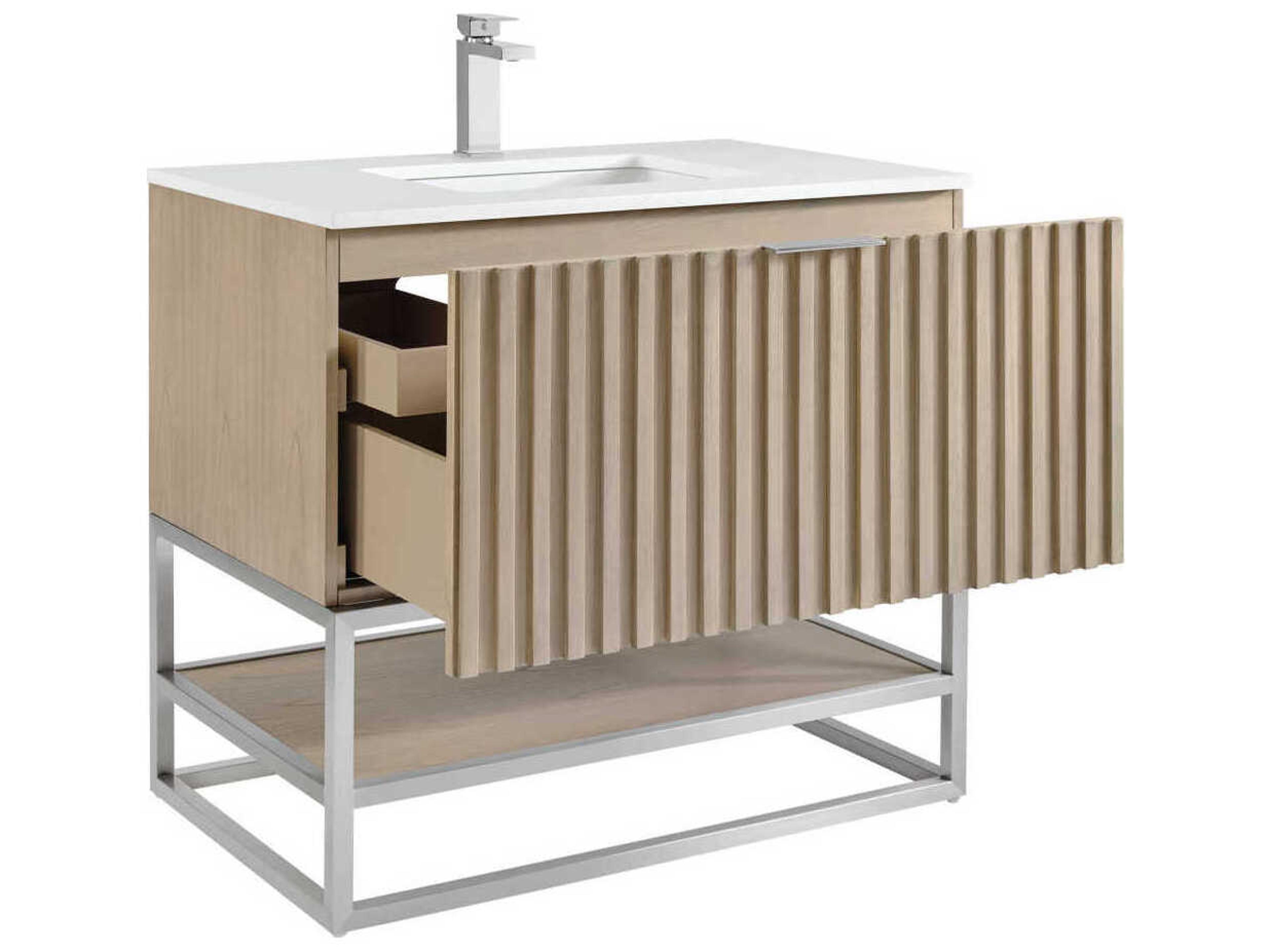 BEMMA Terra 36" Cashmere Grey Brushed Nickel Vanity