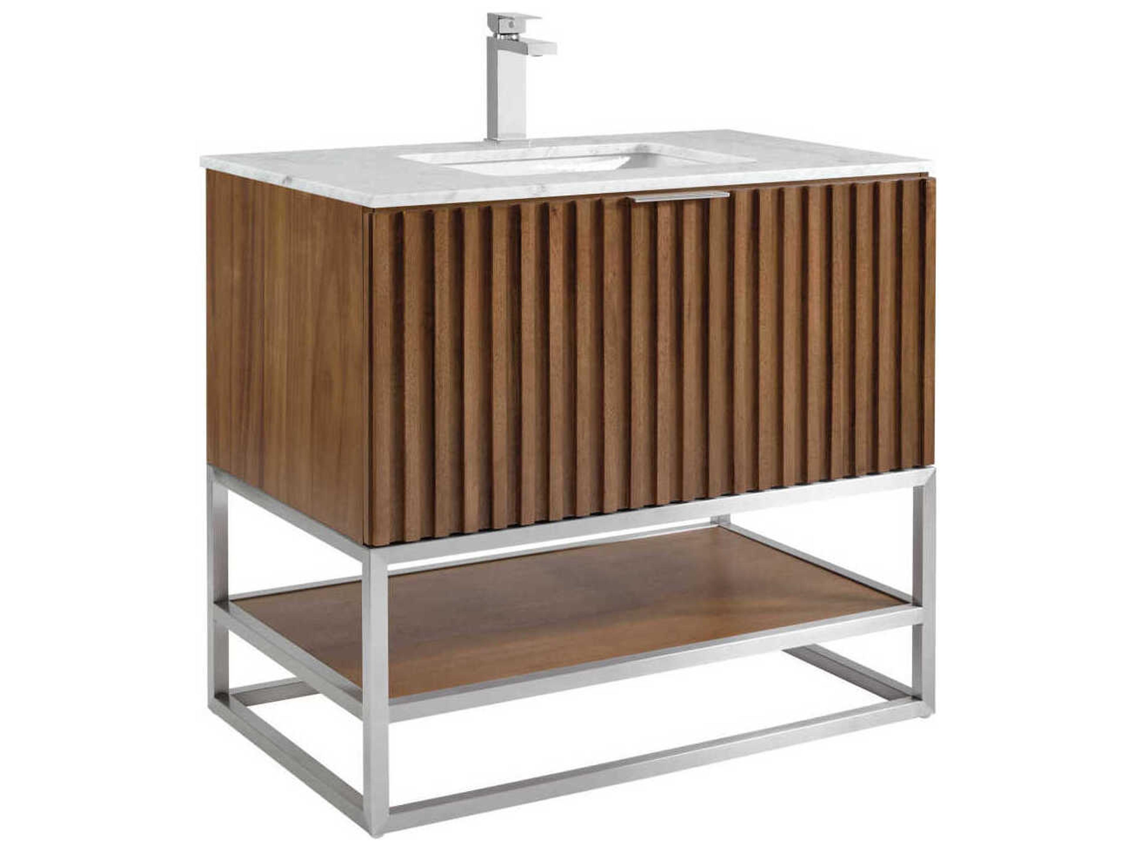 BEMMA Terra 36" Walnut Brushed Nickel Vanity