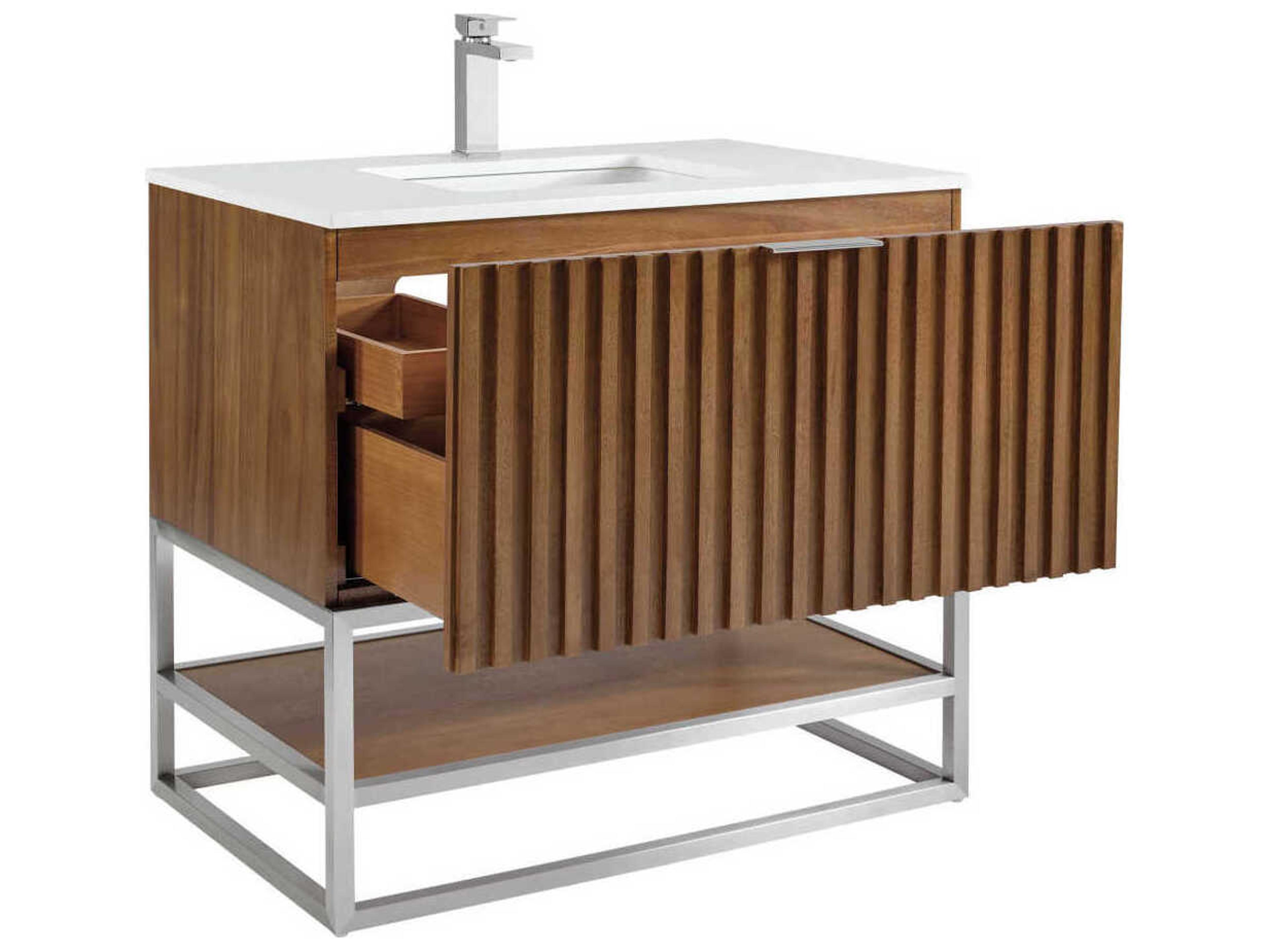 BEMMA Terra 36" Walnut Brushed Nickel Vanity