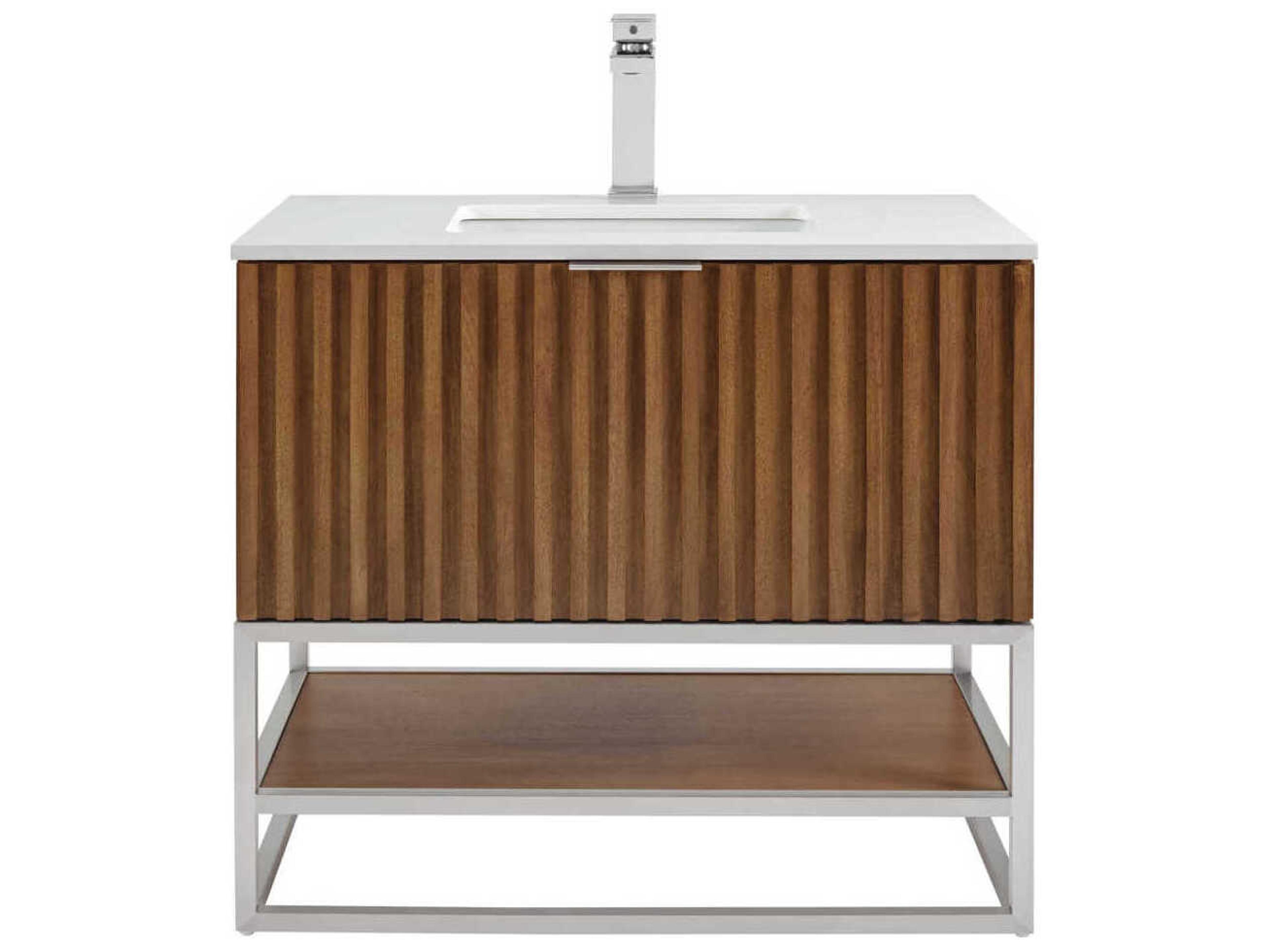 BEMMA Terra 36" Walnut Brushed Nickel Vanity