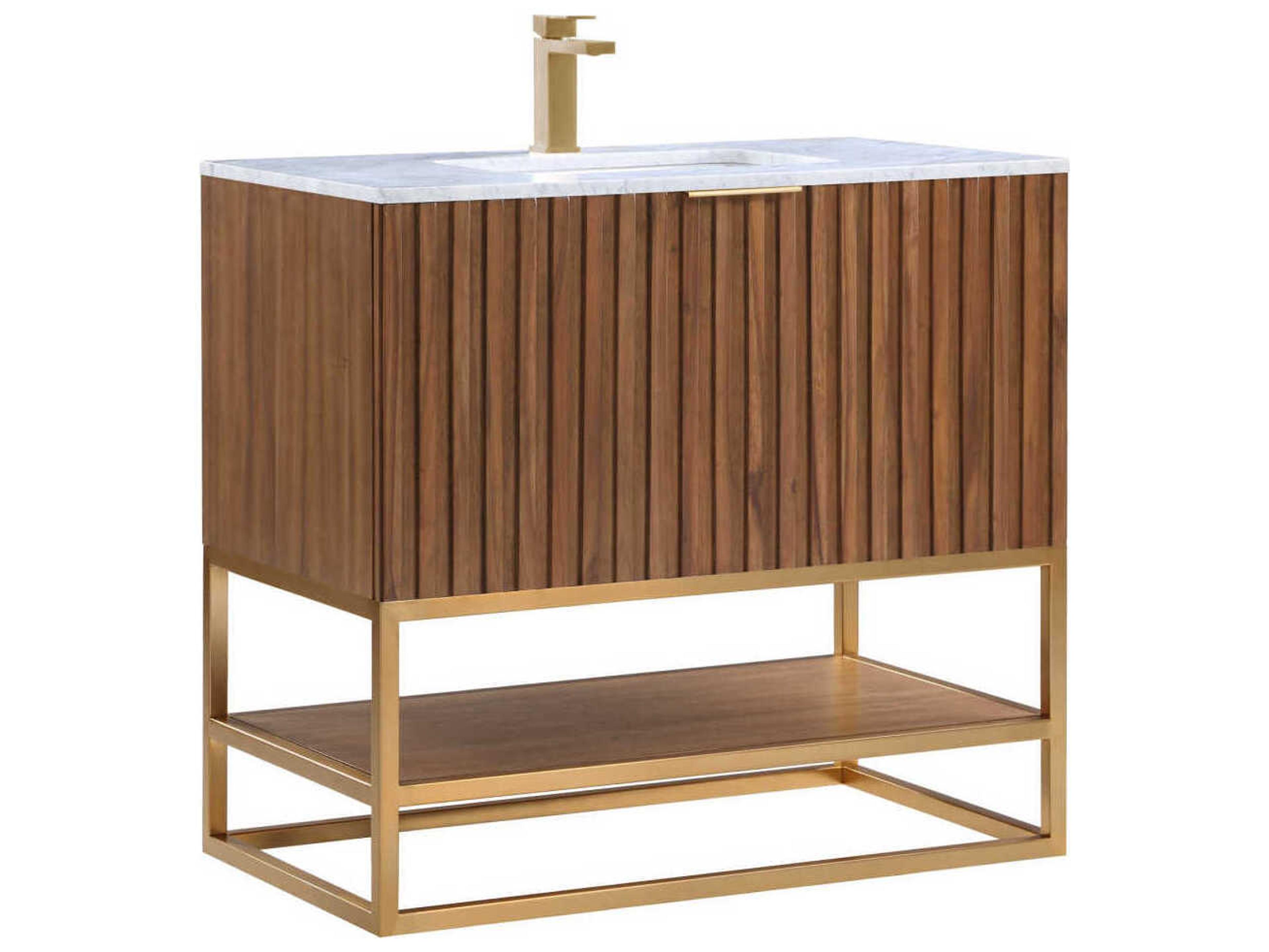 BEMMA Terra 36" Walnut Satin Brass Vanity