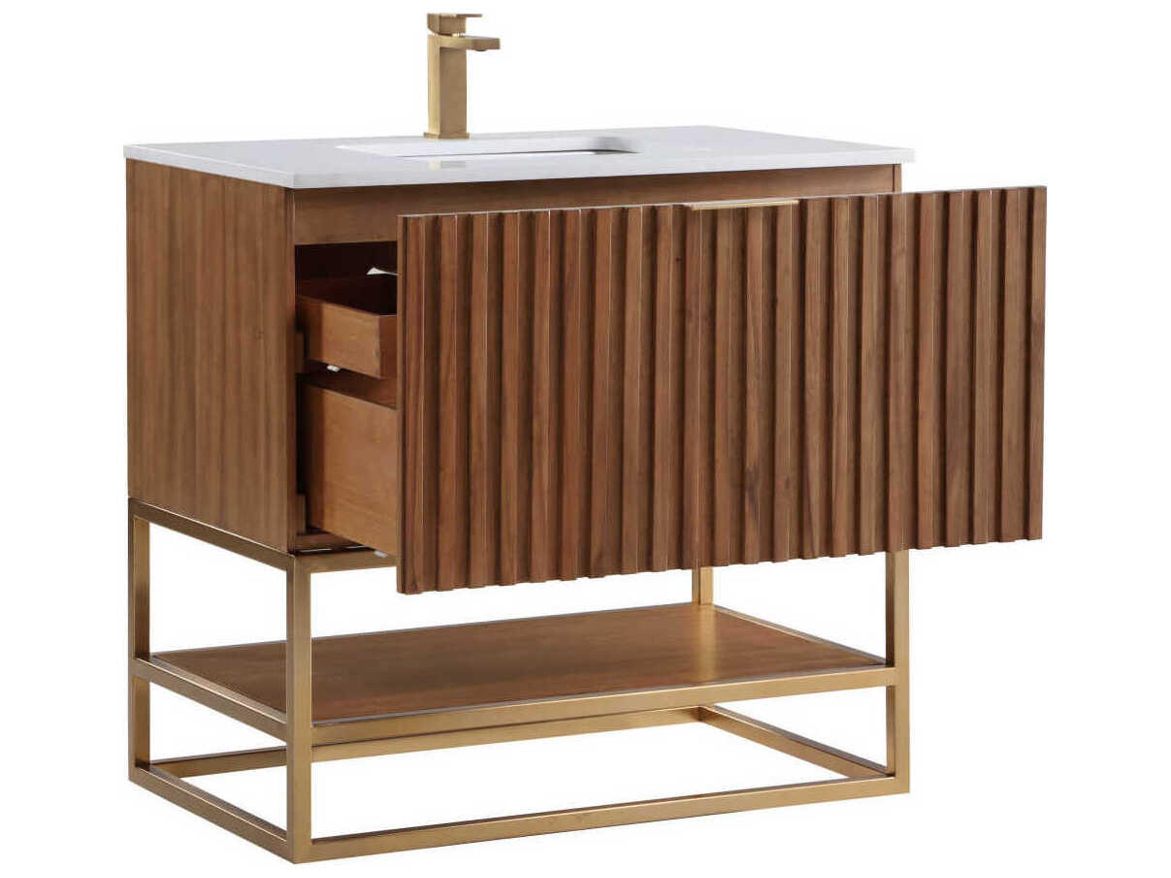 BEMMA Terra 36" Walnut Satin Brass Vanity