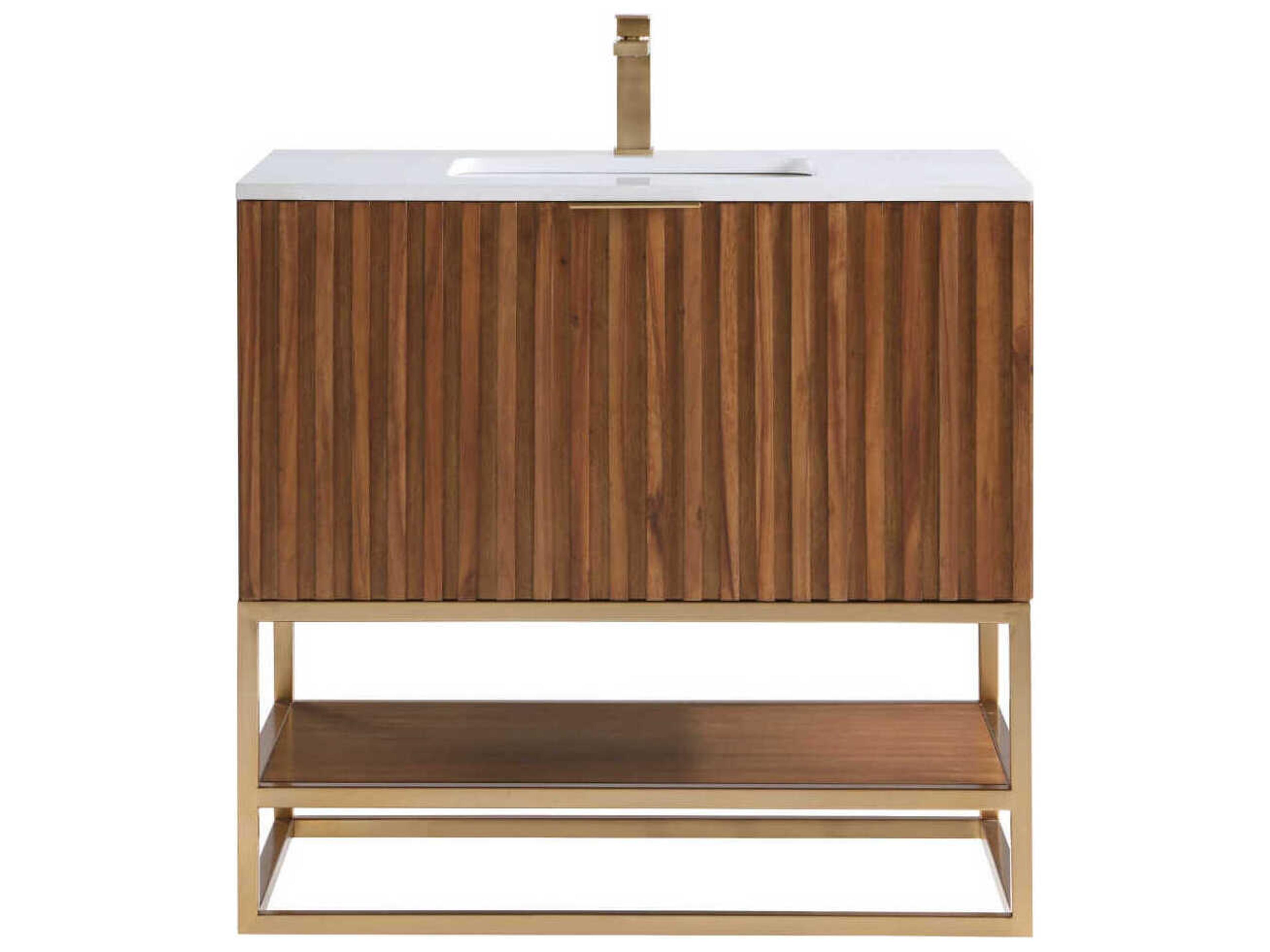 BEMMA Terra 36" Walnut Satin Brass Vanity