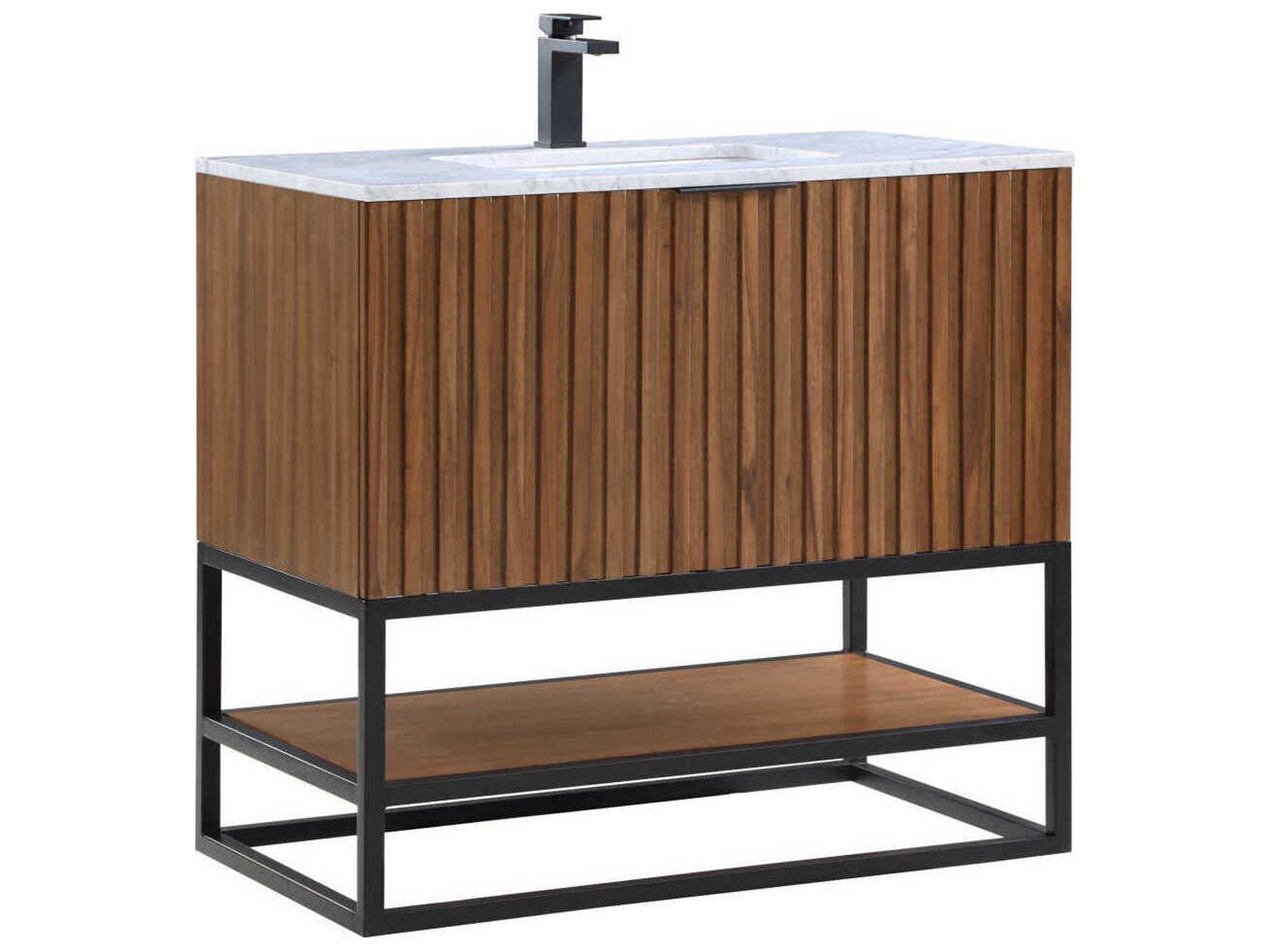BEMMA Terra 36" Walnut Matte Black Vanity