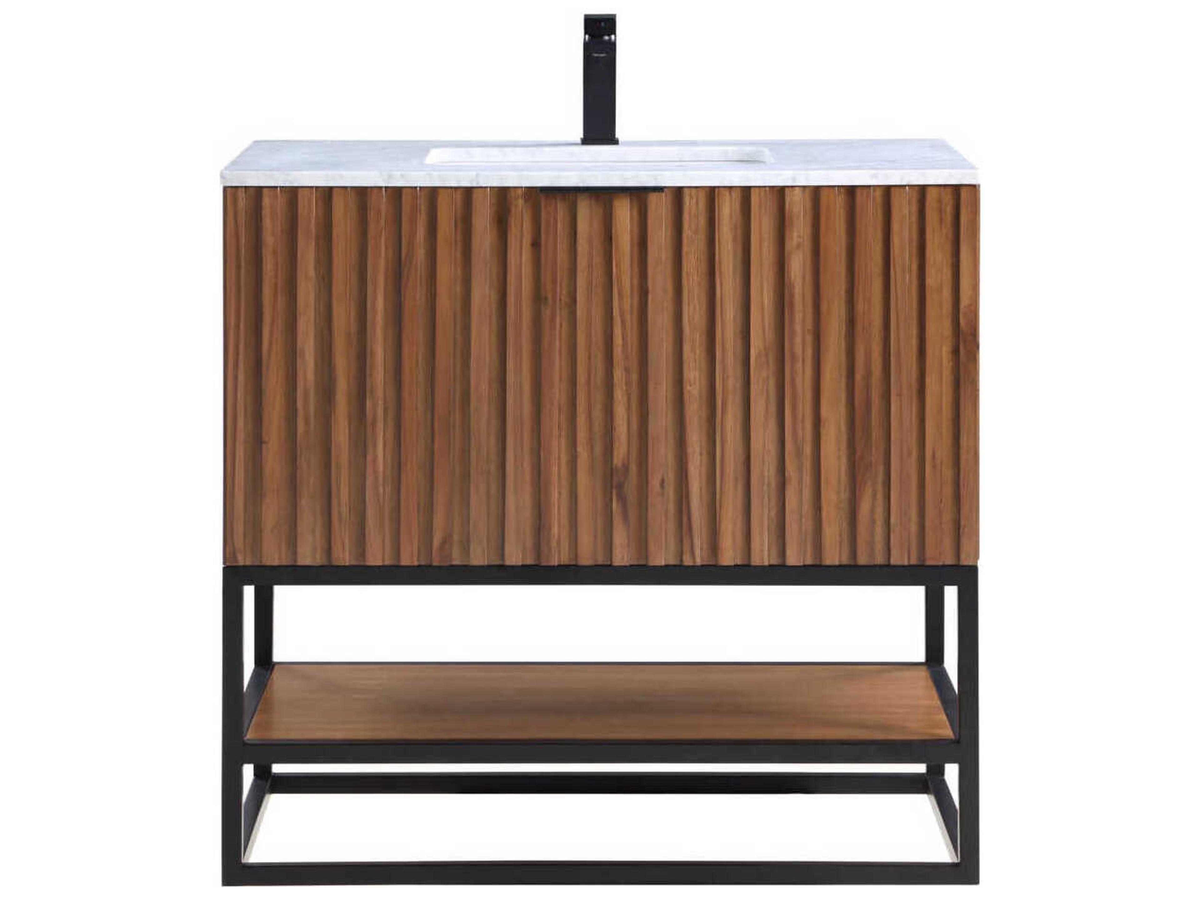 BEMMA Terra 36" Walnut Matte Black Vanity