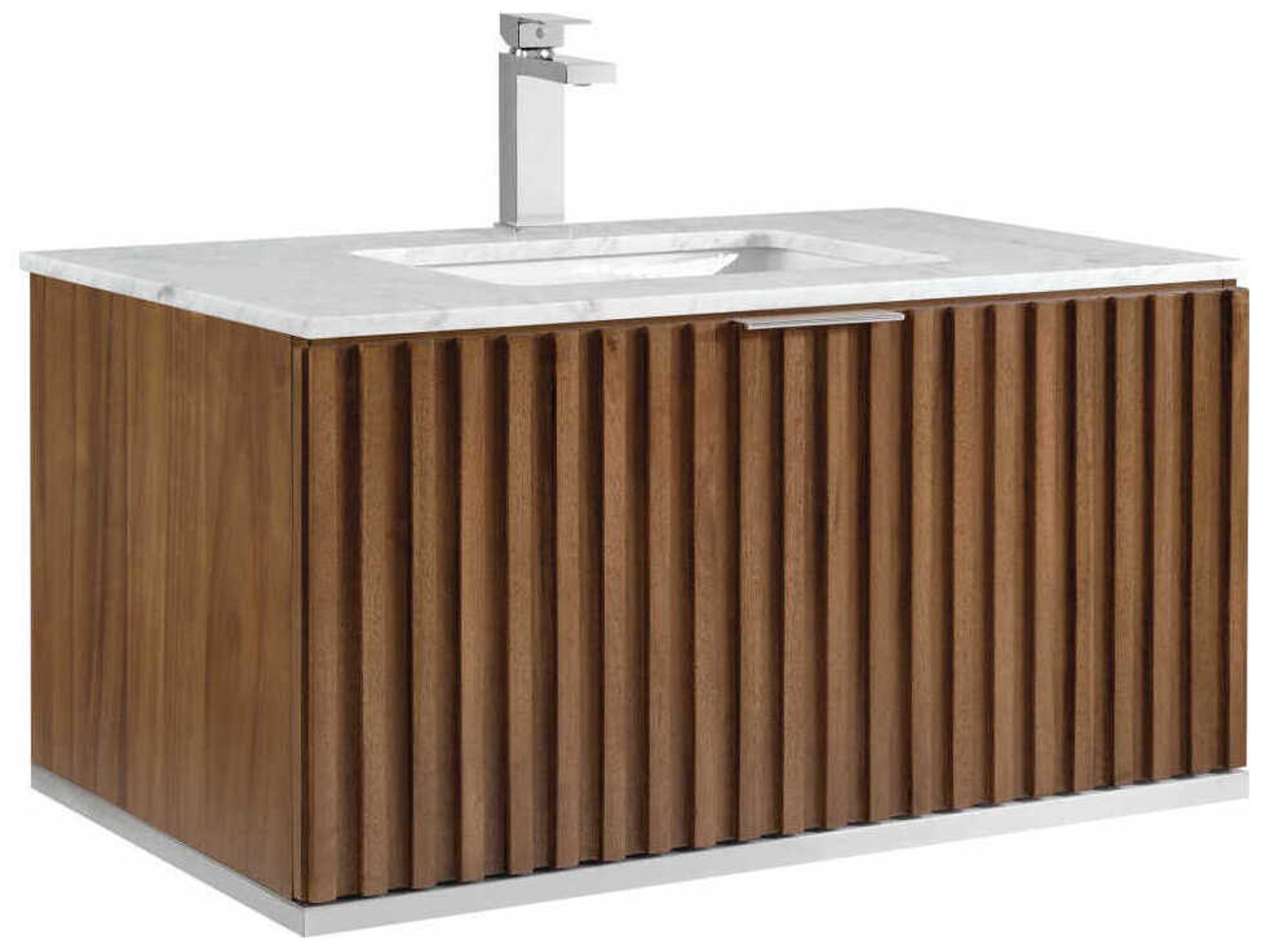 BEMMA Terra 36" Walnut Brushed Nickel Vanity