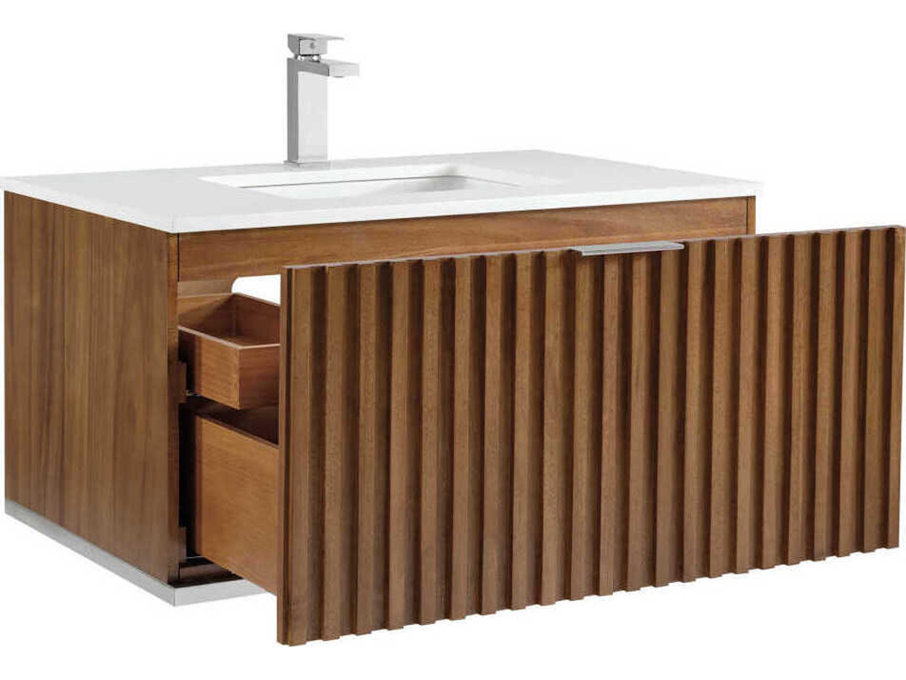 BEMMA Terra 36" Walnut Brushed Nickel Vanity