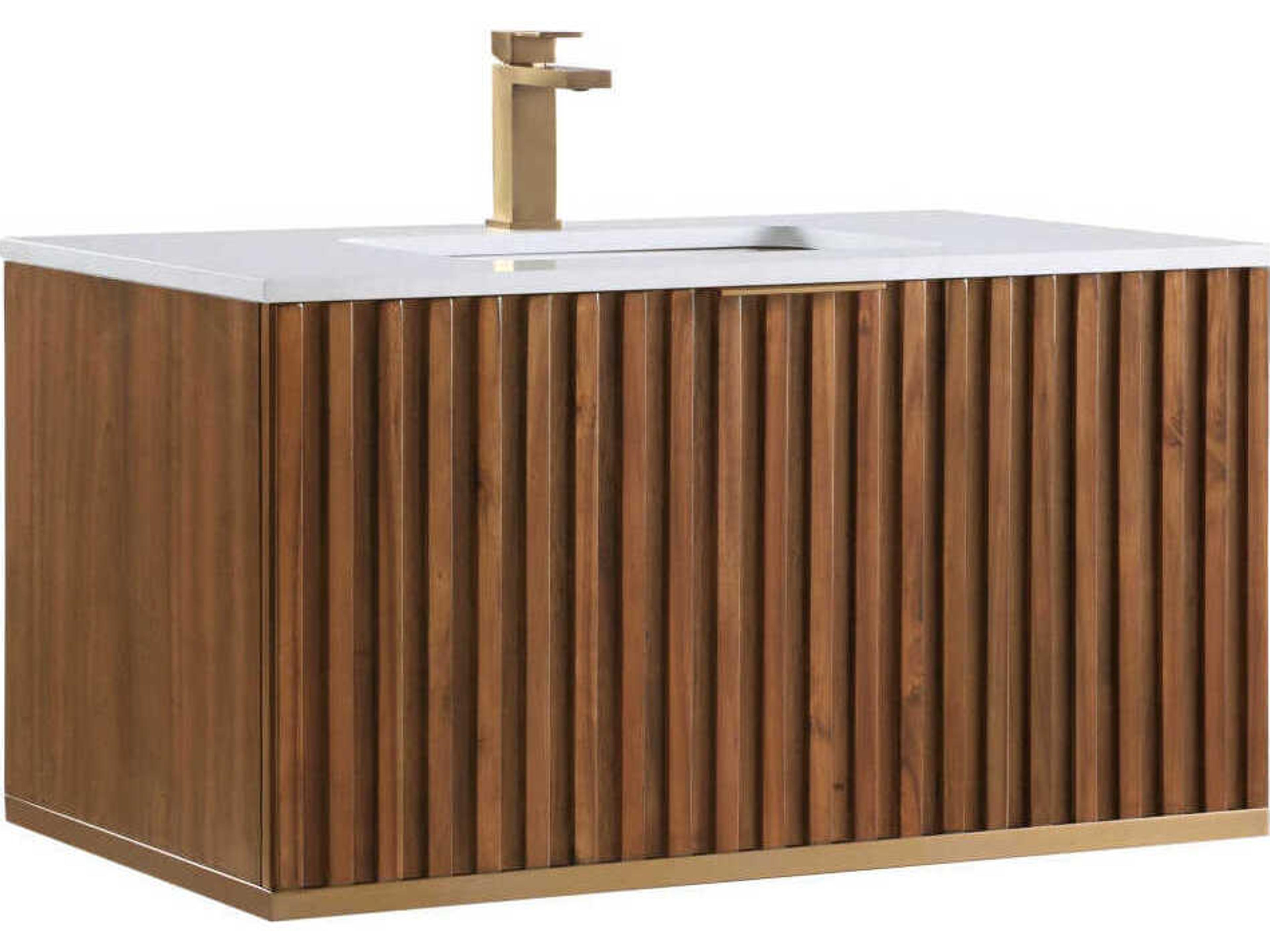 Terra 36" Walnut Satin Brass Vanity