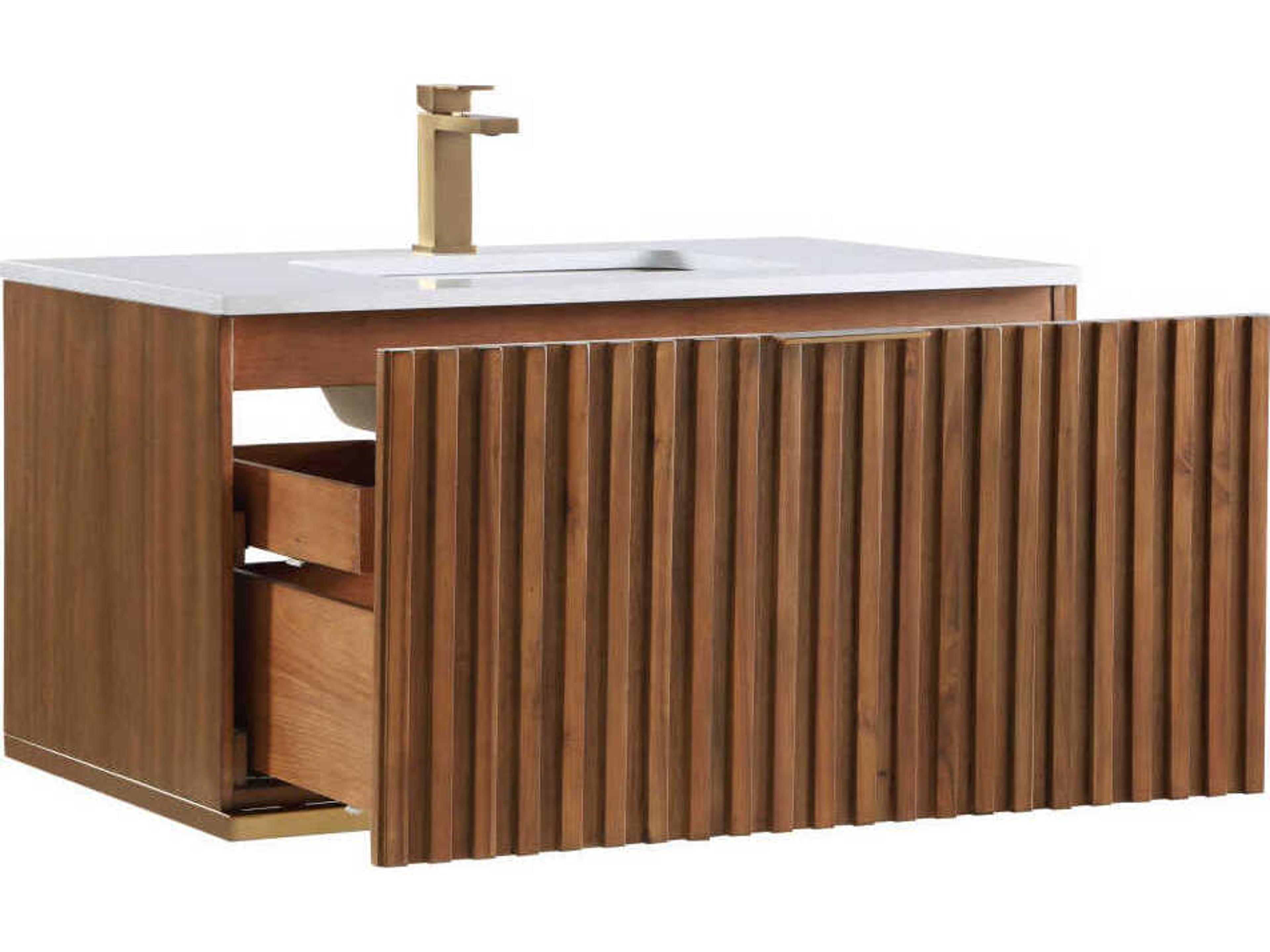 BEMMA Terra 36" Walnut Satin Brass Vanity