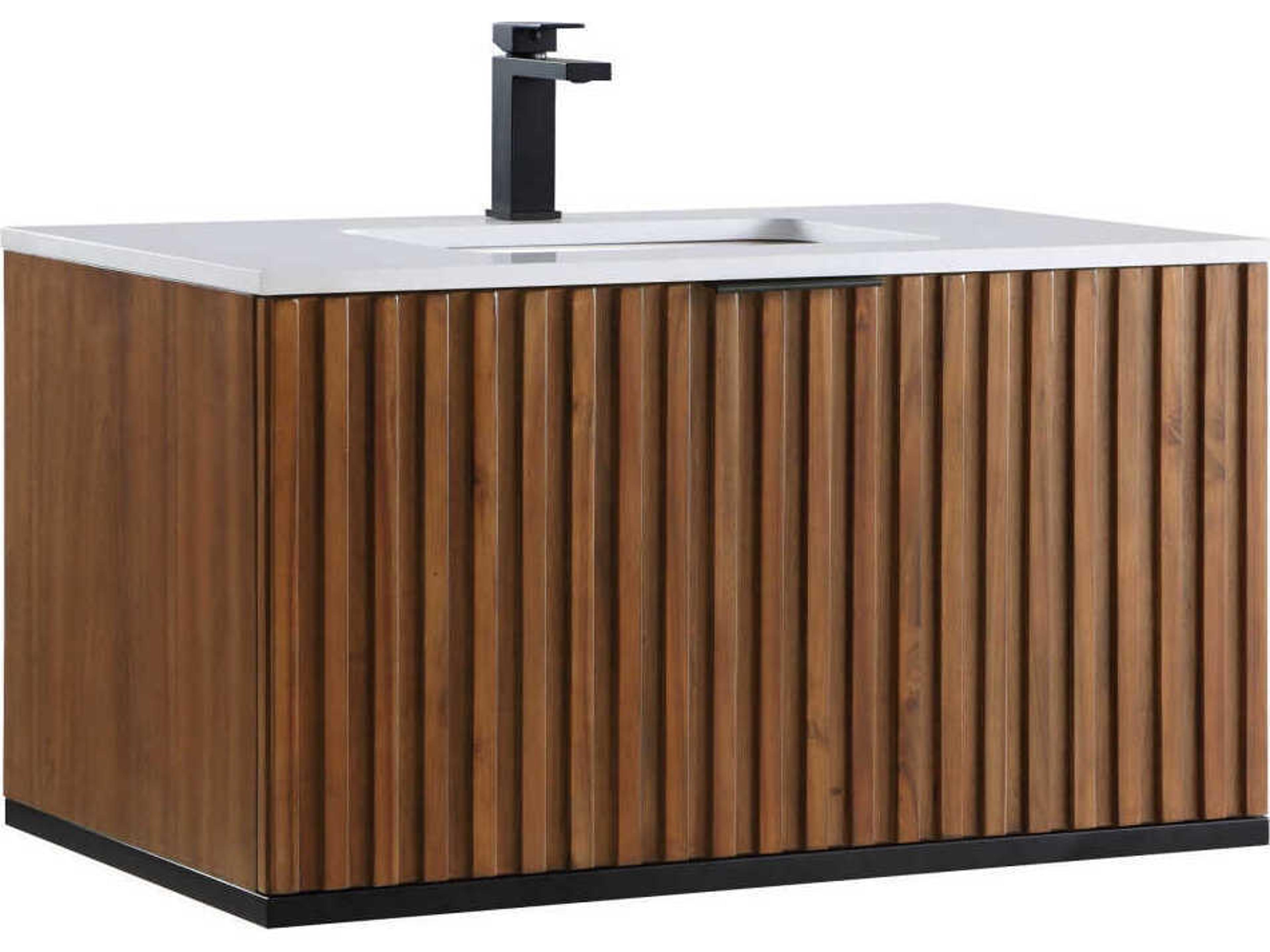 BEMMA Terra 36" Walnut Matte Black Vanity