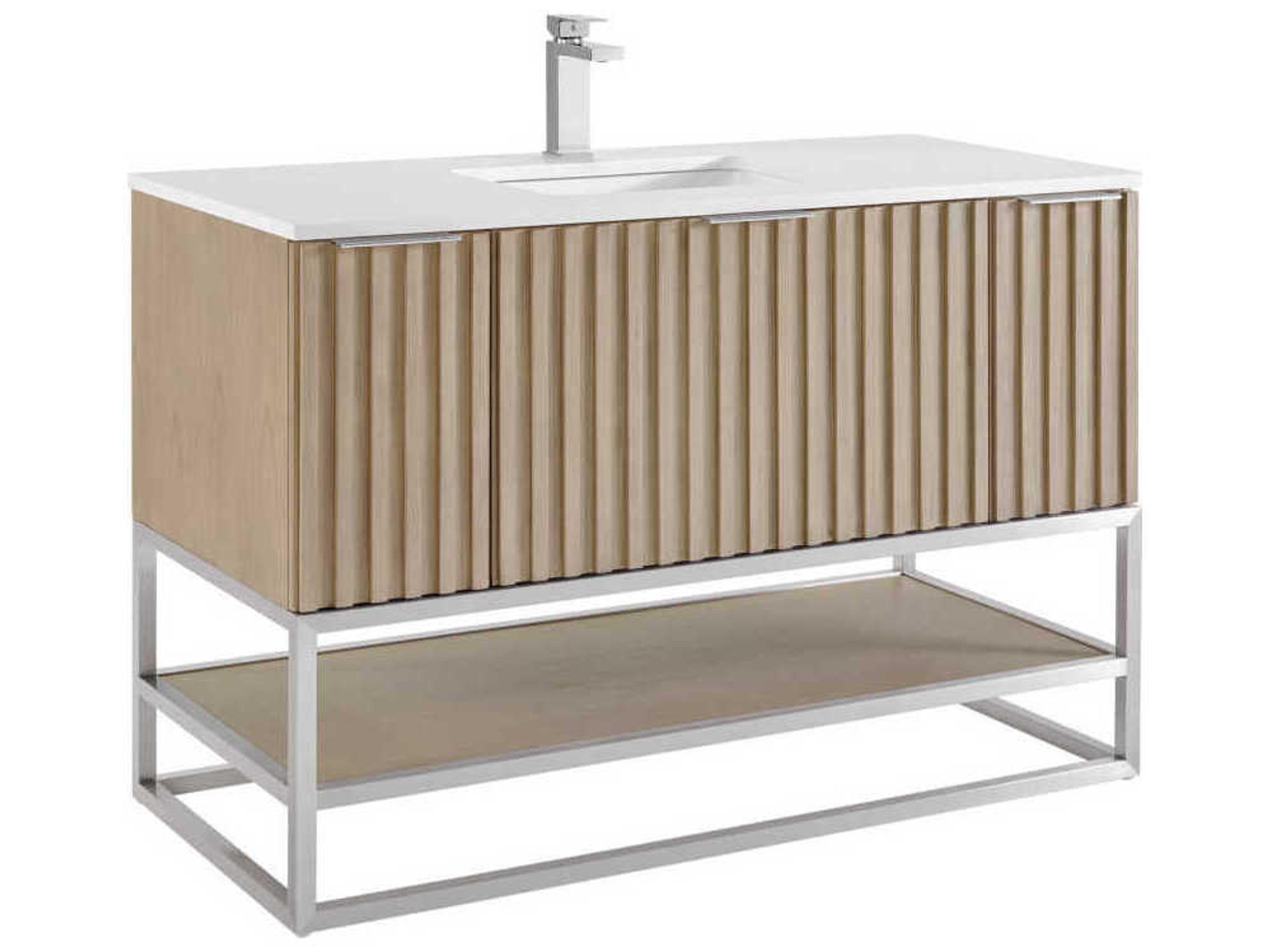 Terra 48" Cashmere Grey Brushed Nickel Vanity