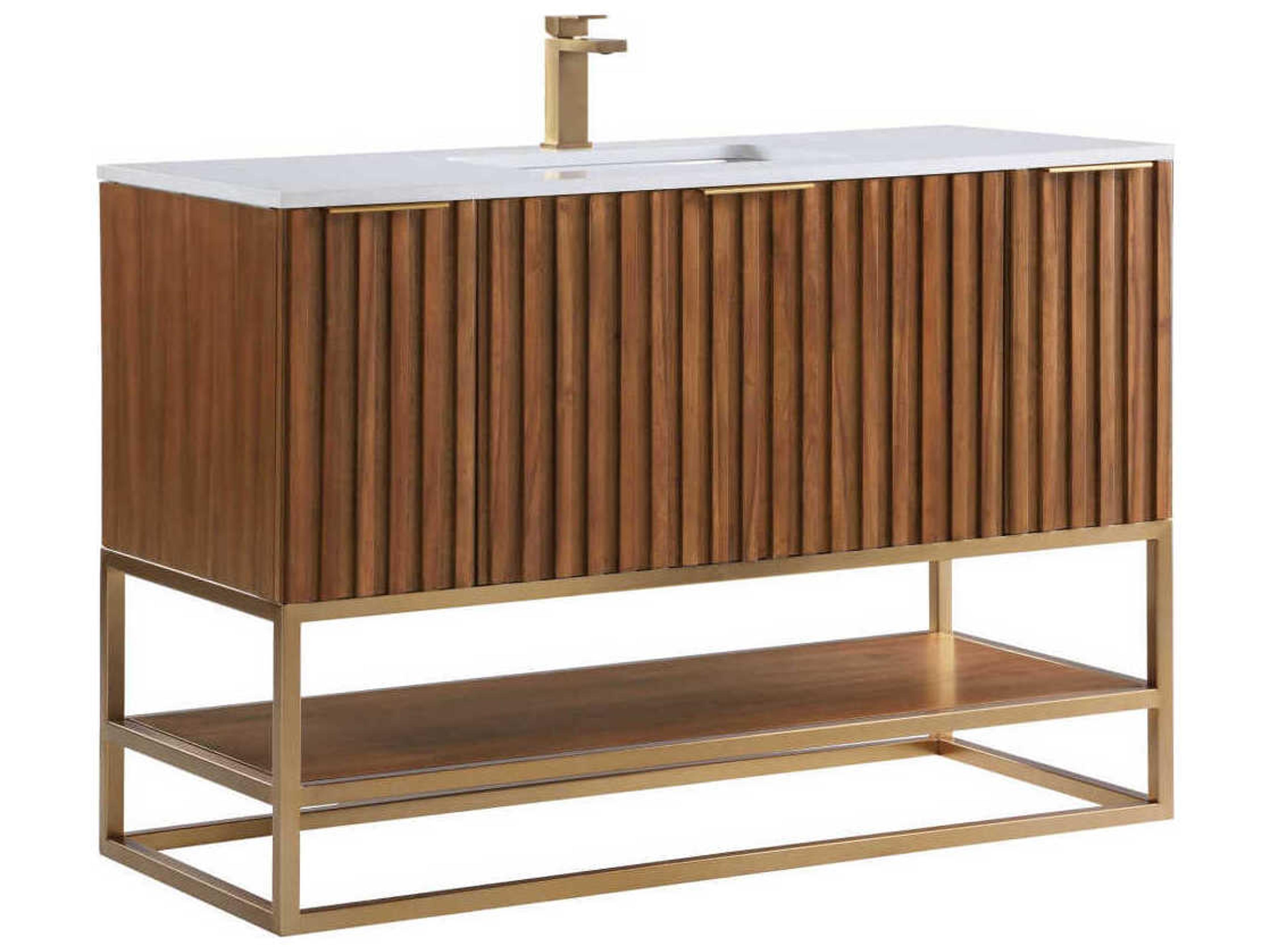 BEMMA Terra 48" Walnut Satin Brass Vanity