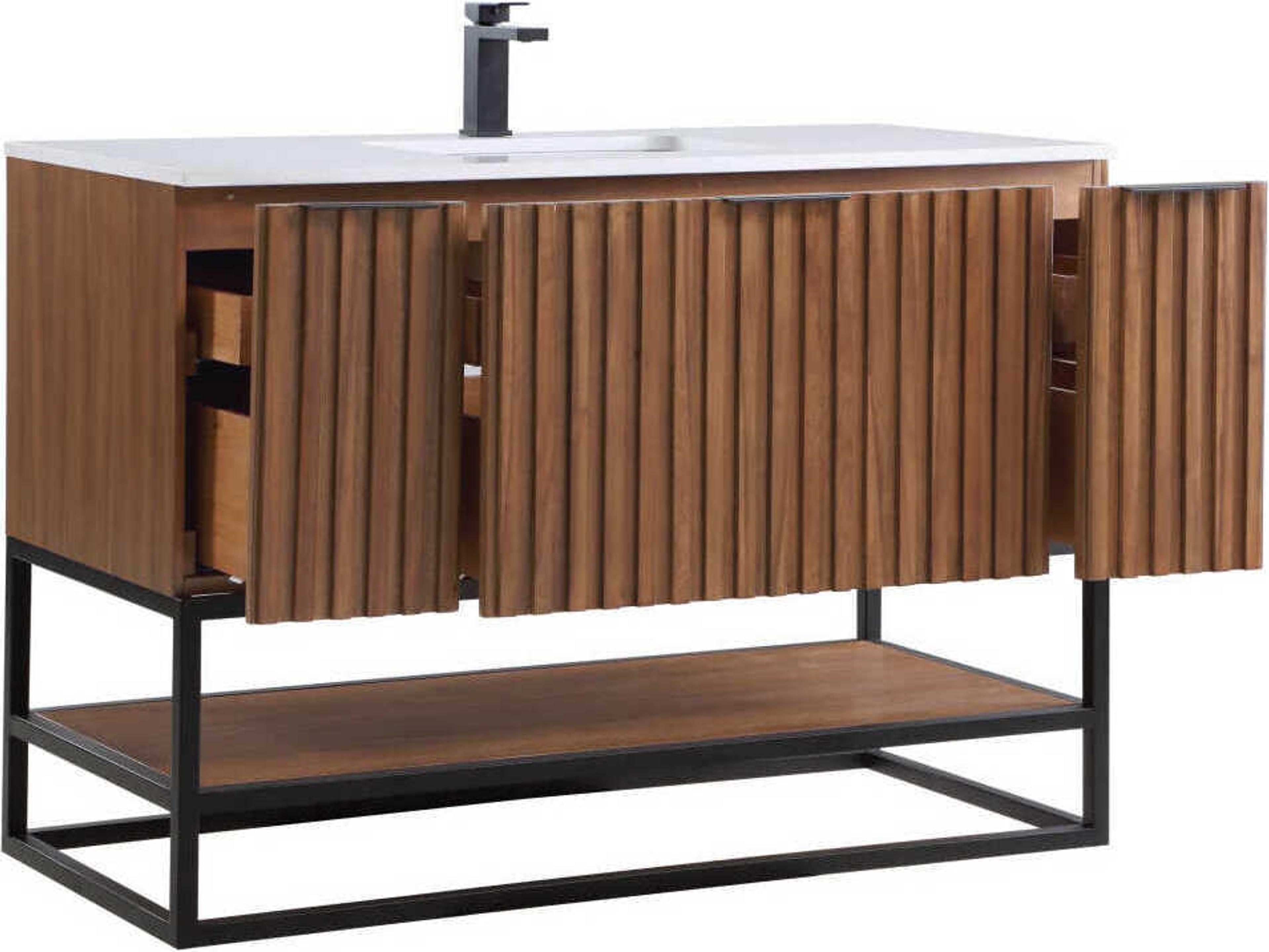BEMMA Terra 48" Walnut Matte Black Vanity