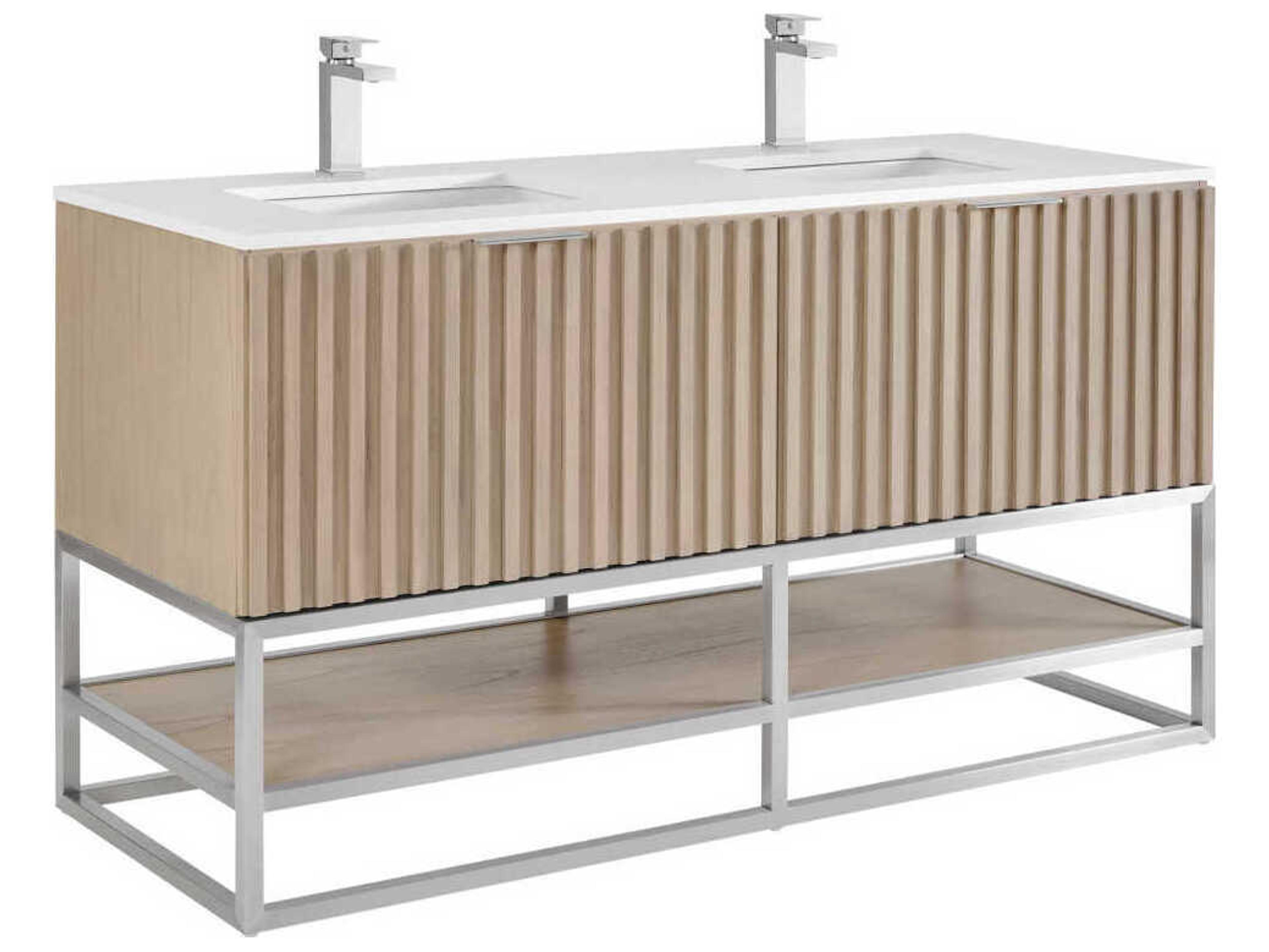 Terra 60" Cashmere Grey Brushed Nickel Vanity