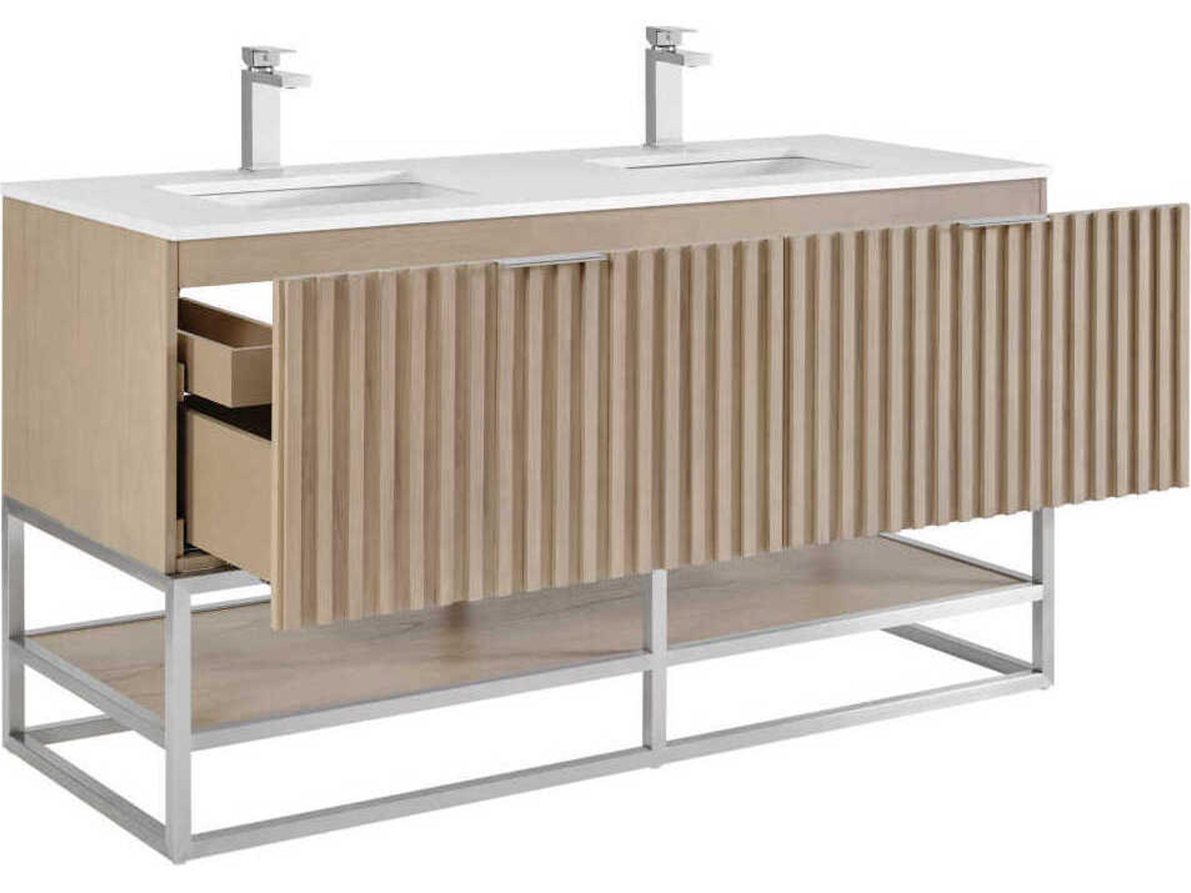 BEMMA Terra 60" Cashmere Grey Brushed Nickel Vanity