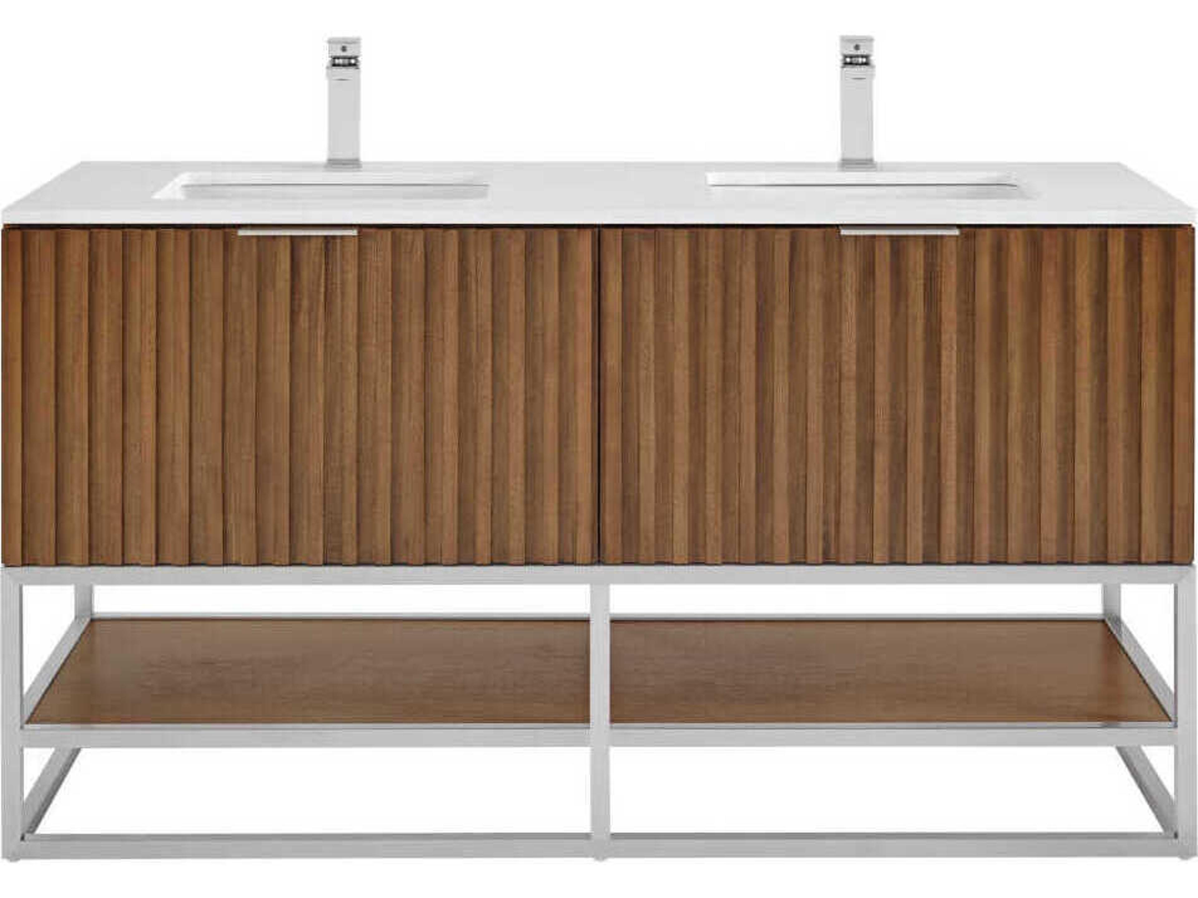 BEMMA Terra 60" Walnut Brushed Nickel Vanity