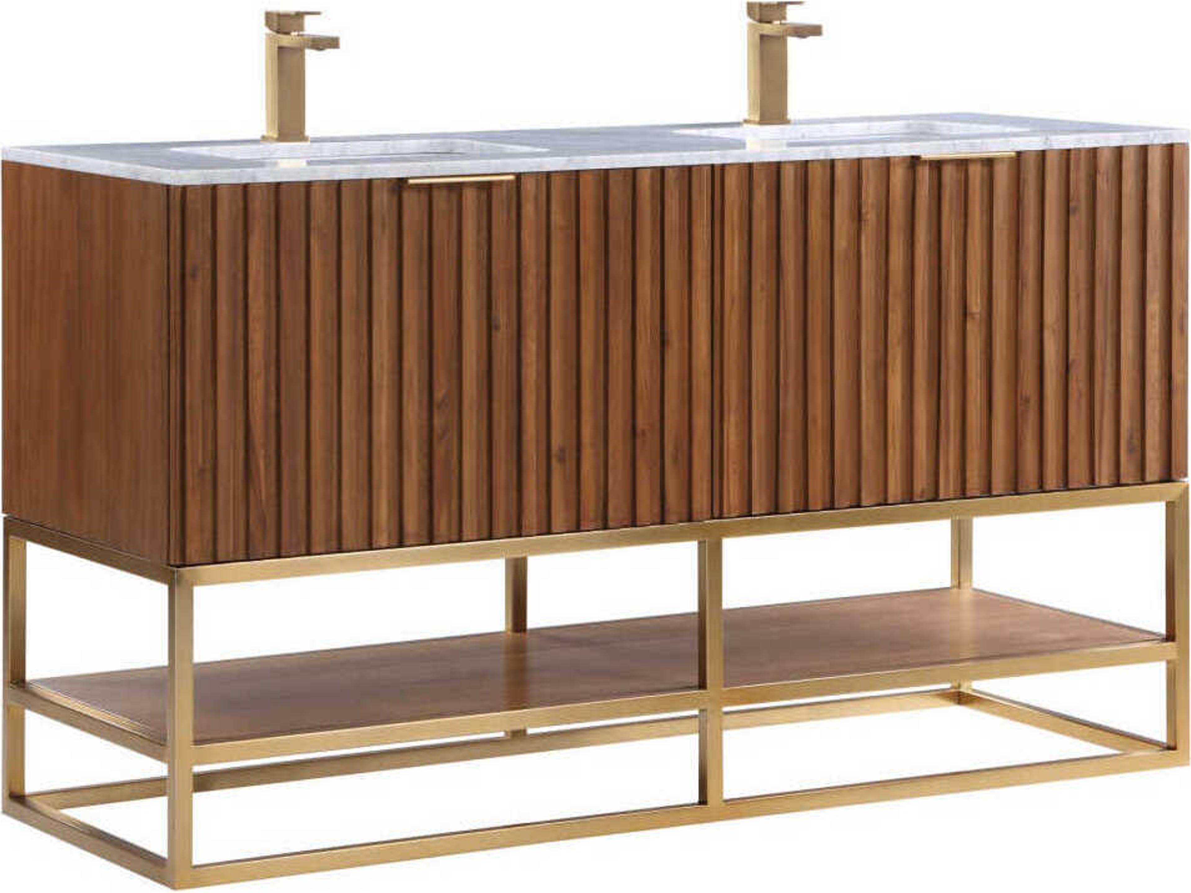 BEMMA Terra 60" Walnut Satin Brass Vanity