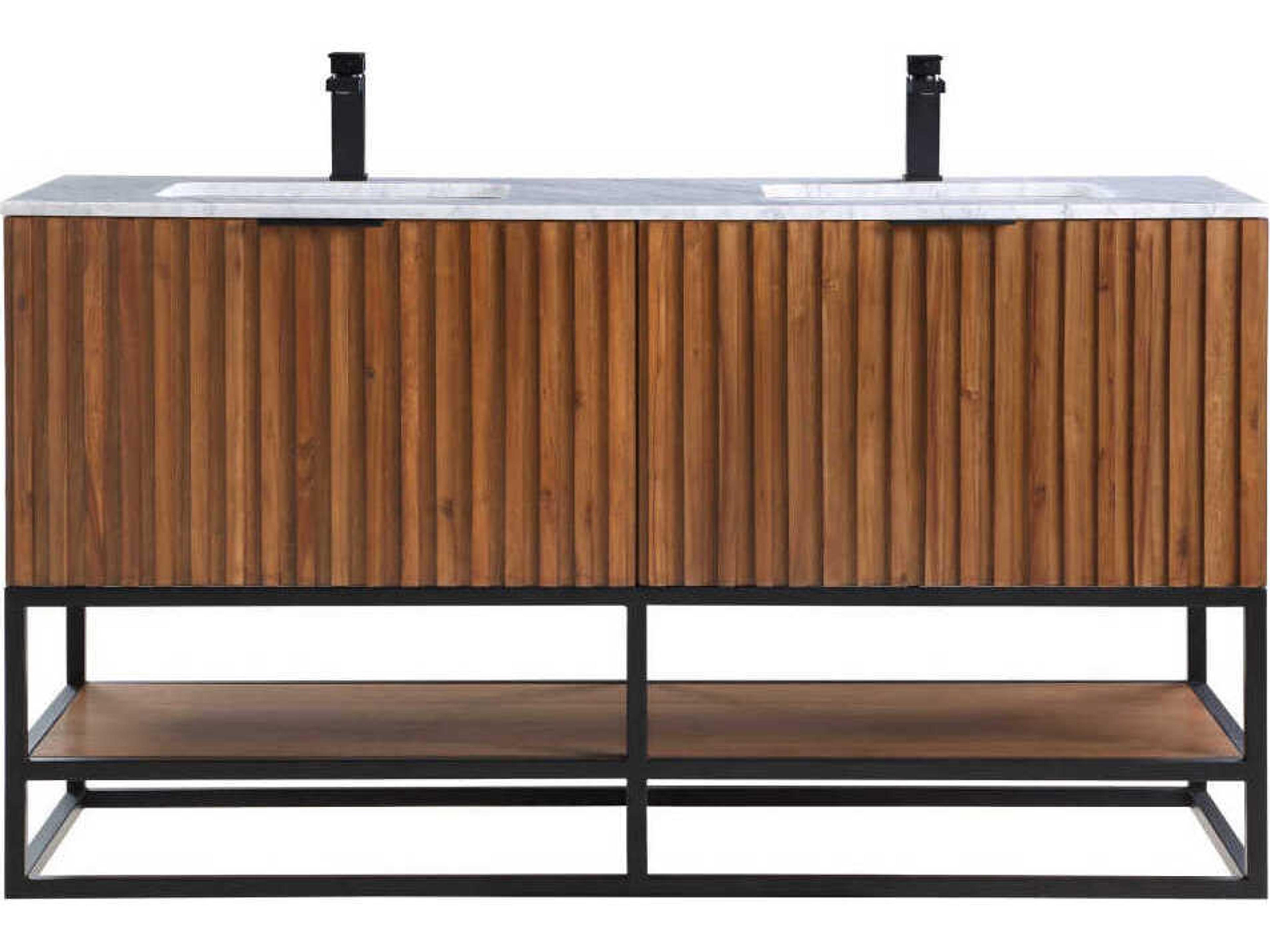 BEMMA Terra 60" Walnut Matte Black Vanity